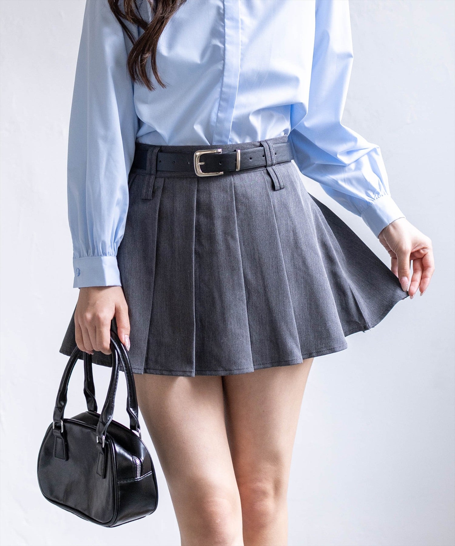 clear≪再入荷≫ベルト付きプリーツミニスカート[CL9900] | レディース