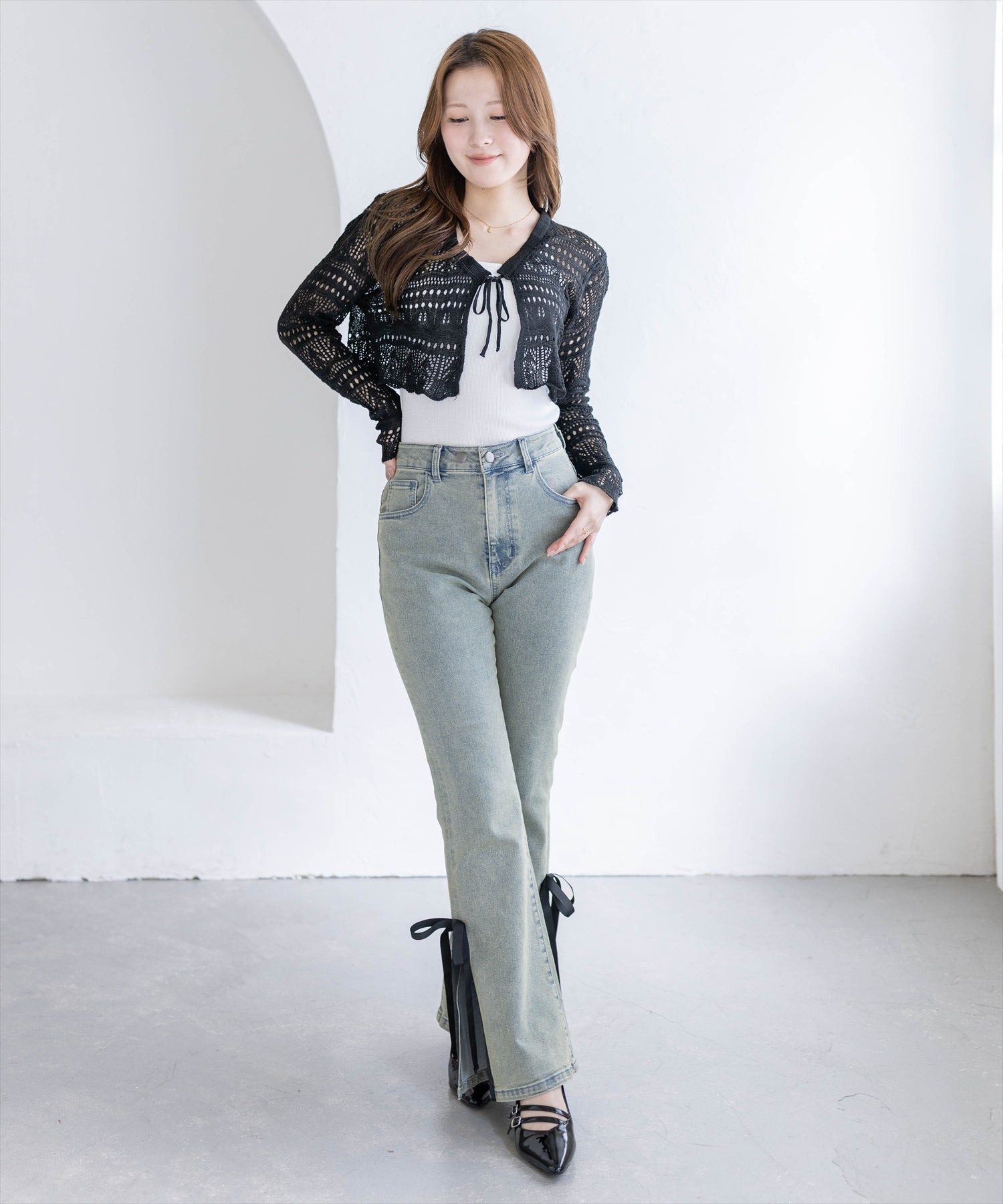 163cm/ブラック着用