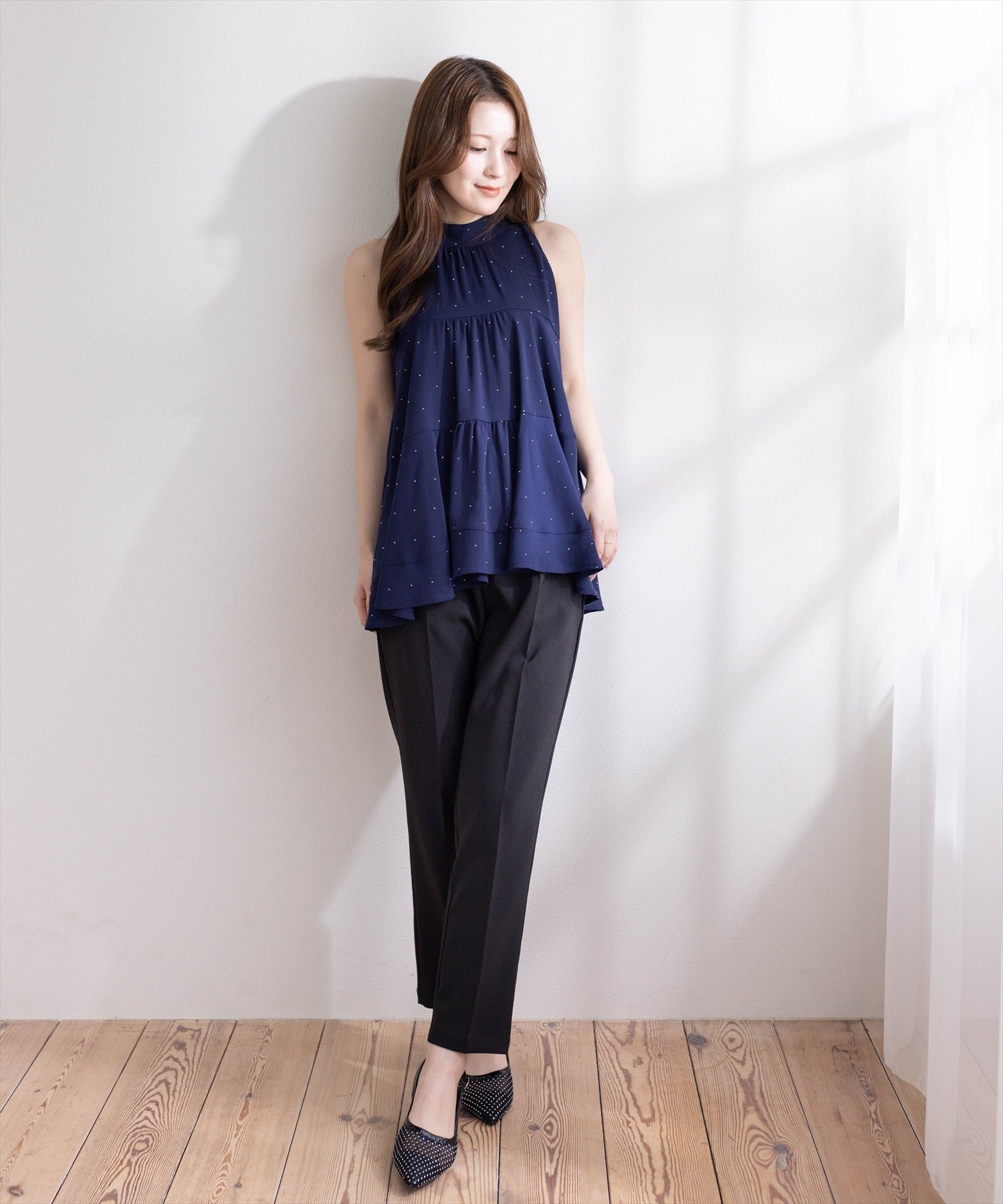 163cm/ネイビー着用