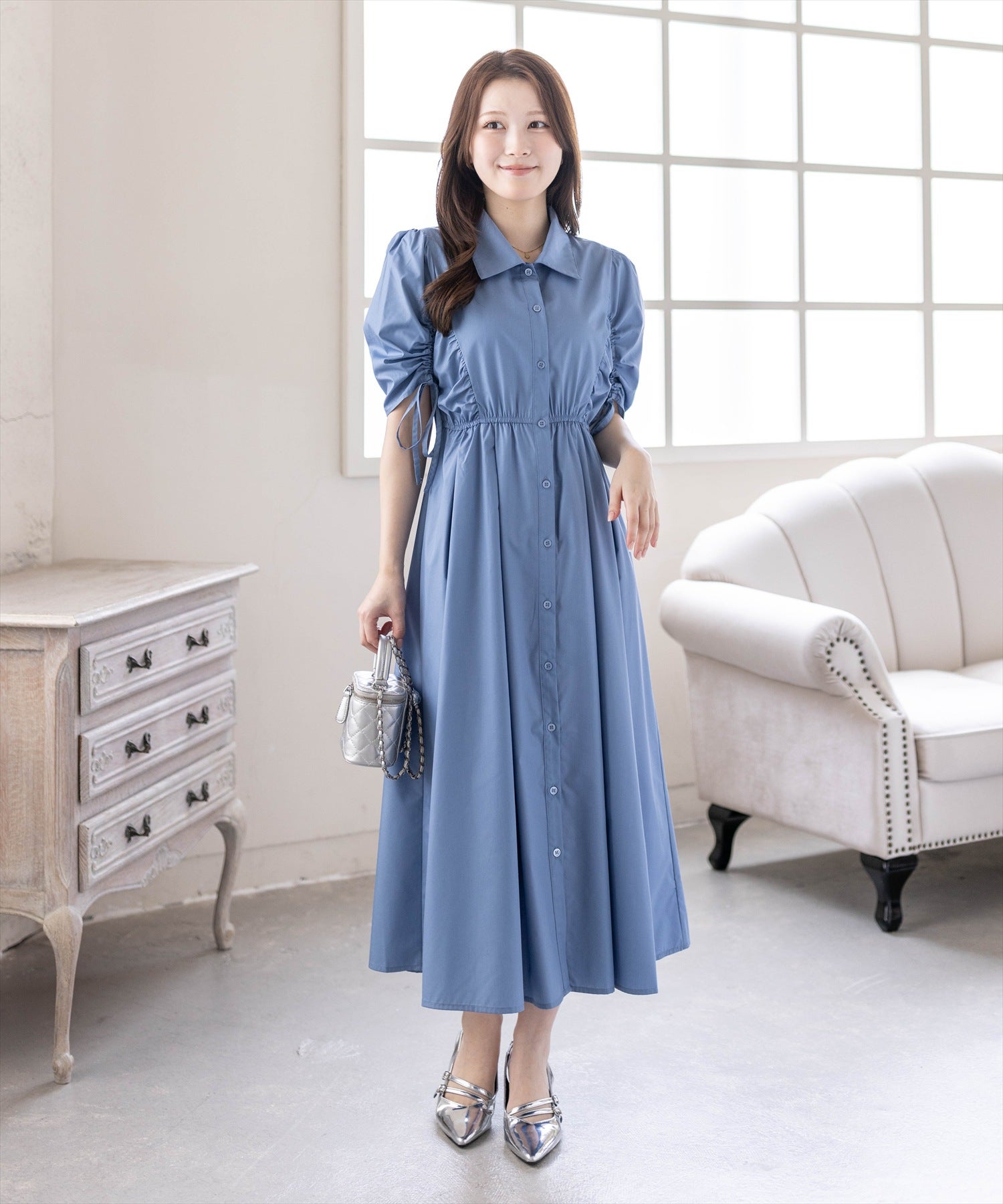 163cm/ブルーグレー F着用