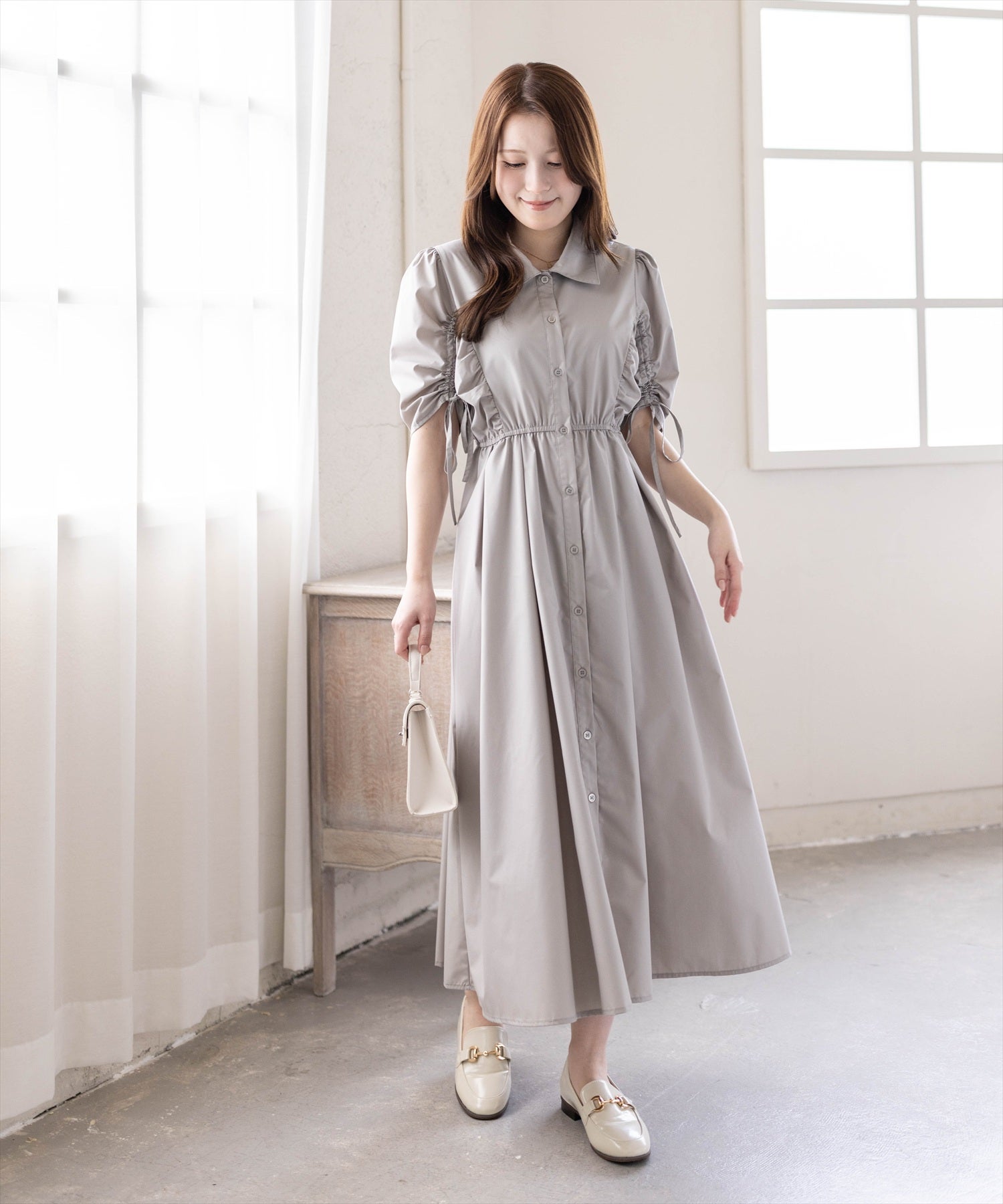 163cm/グレージュ F着用