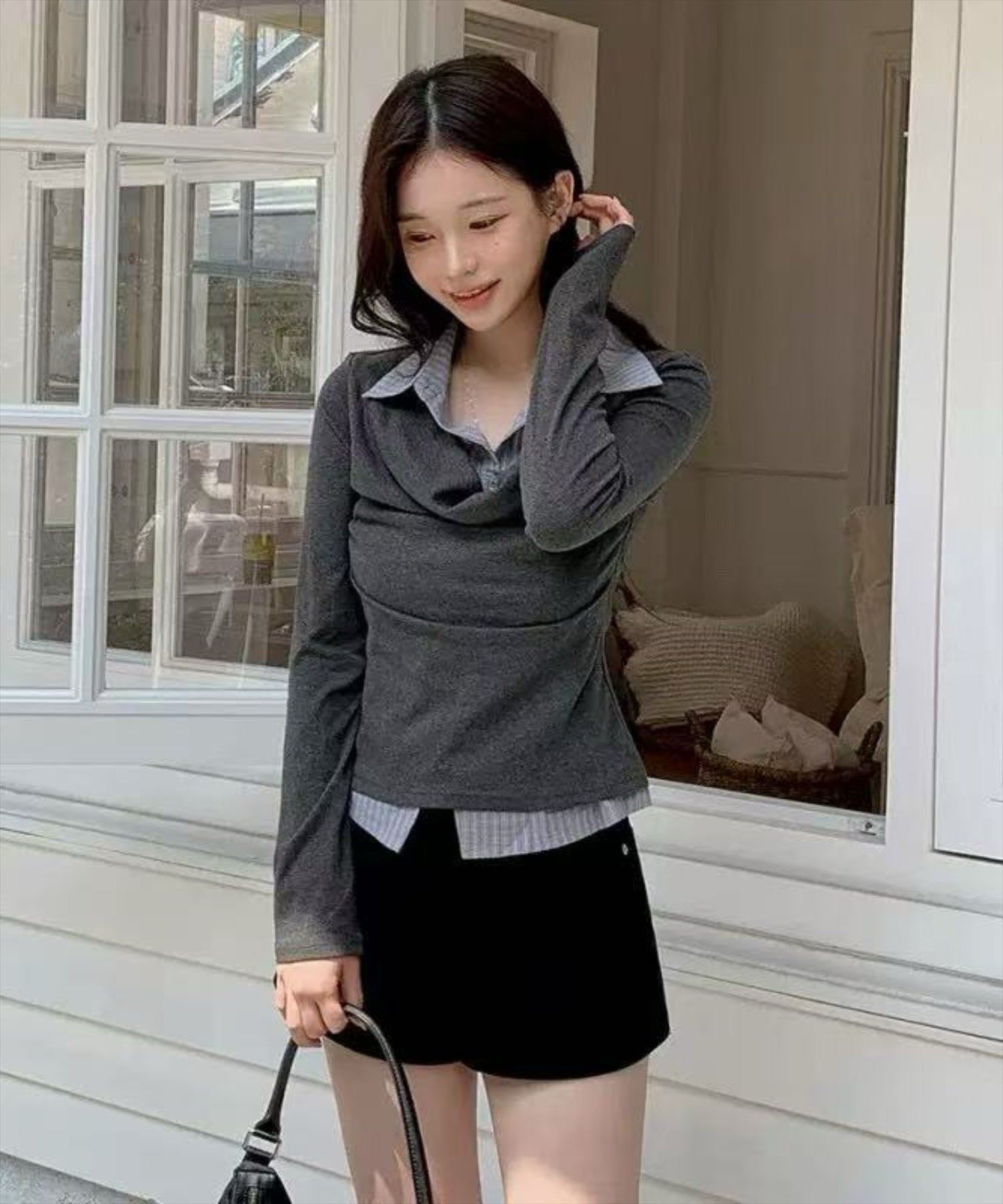 チャコールグレー着用