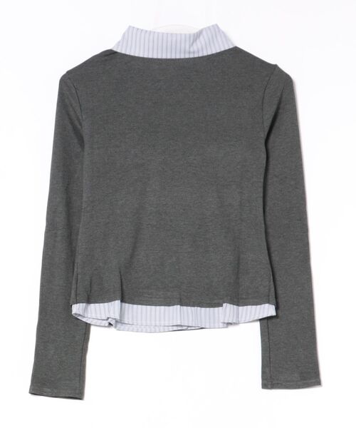 STAY MOTION≪WEB限定≫ストライプ柄シャツドッキングカットソー