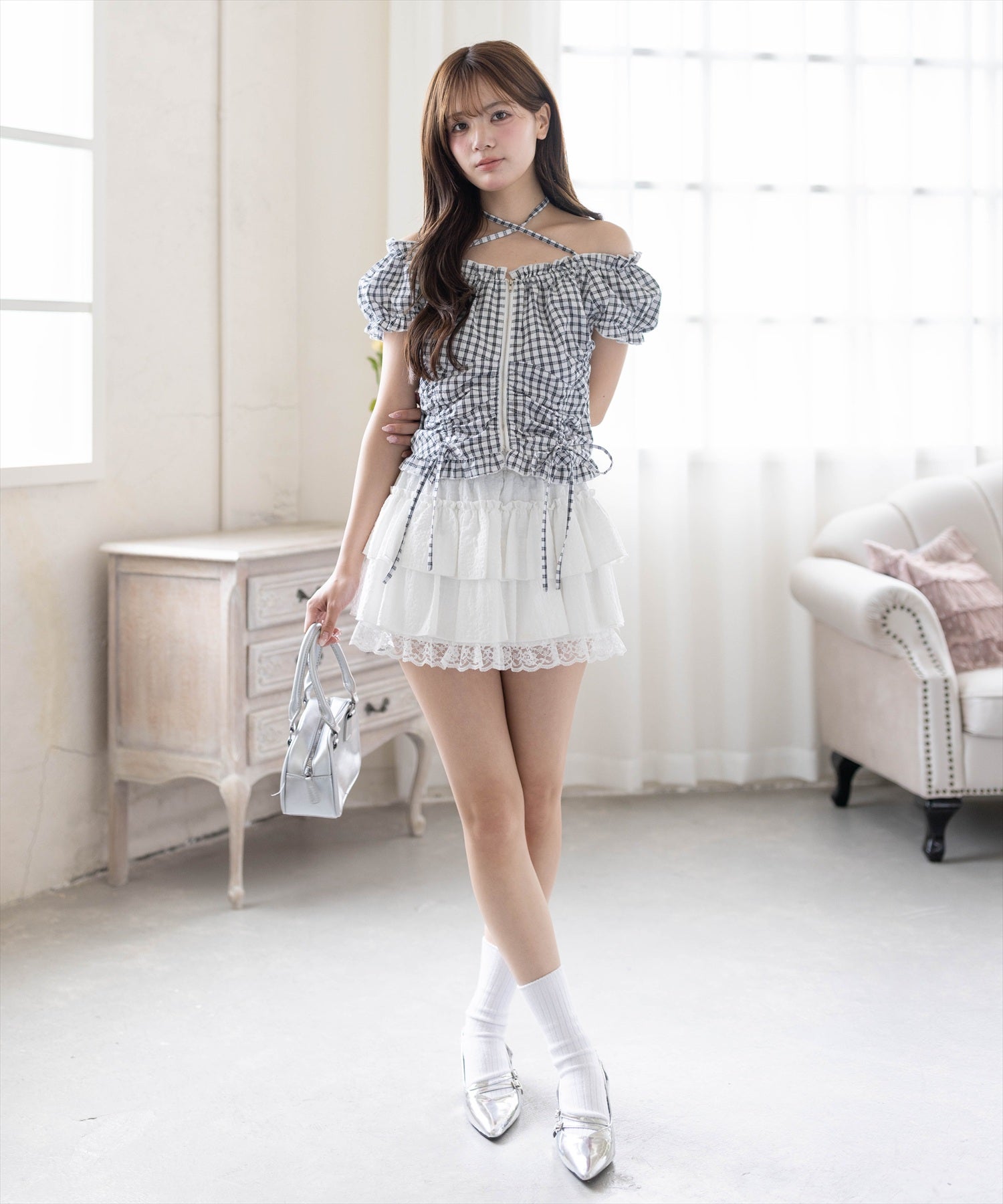161cm/オフホワイト着用