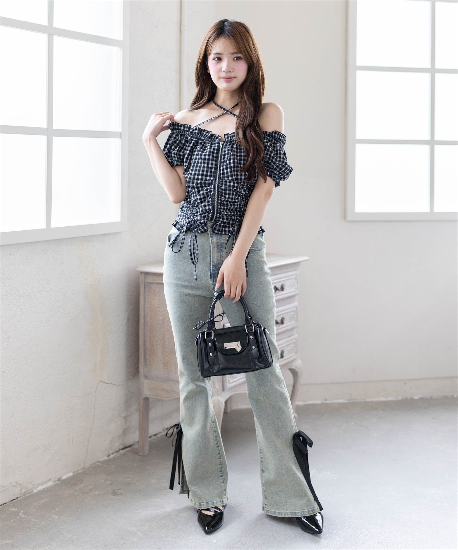 161cm/ブラック着用