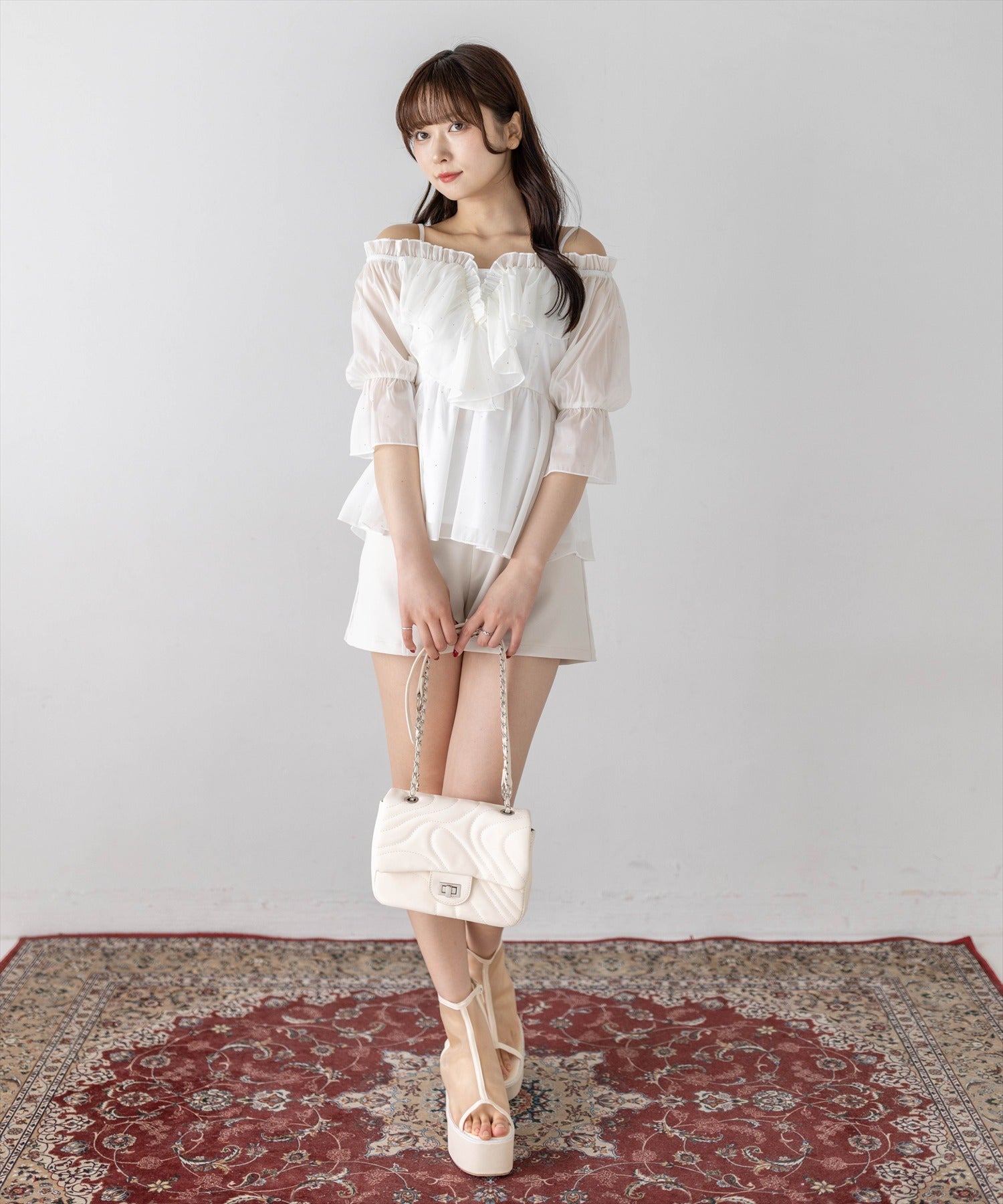 162cm/アイボリー2着用