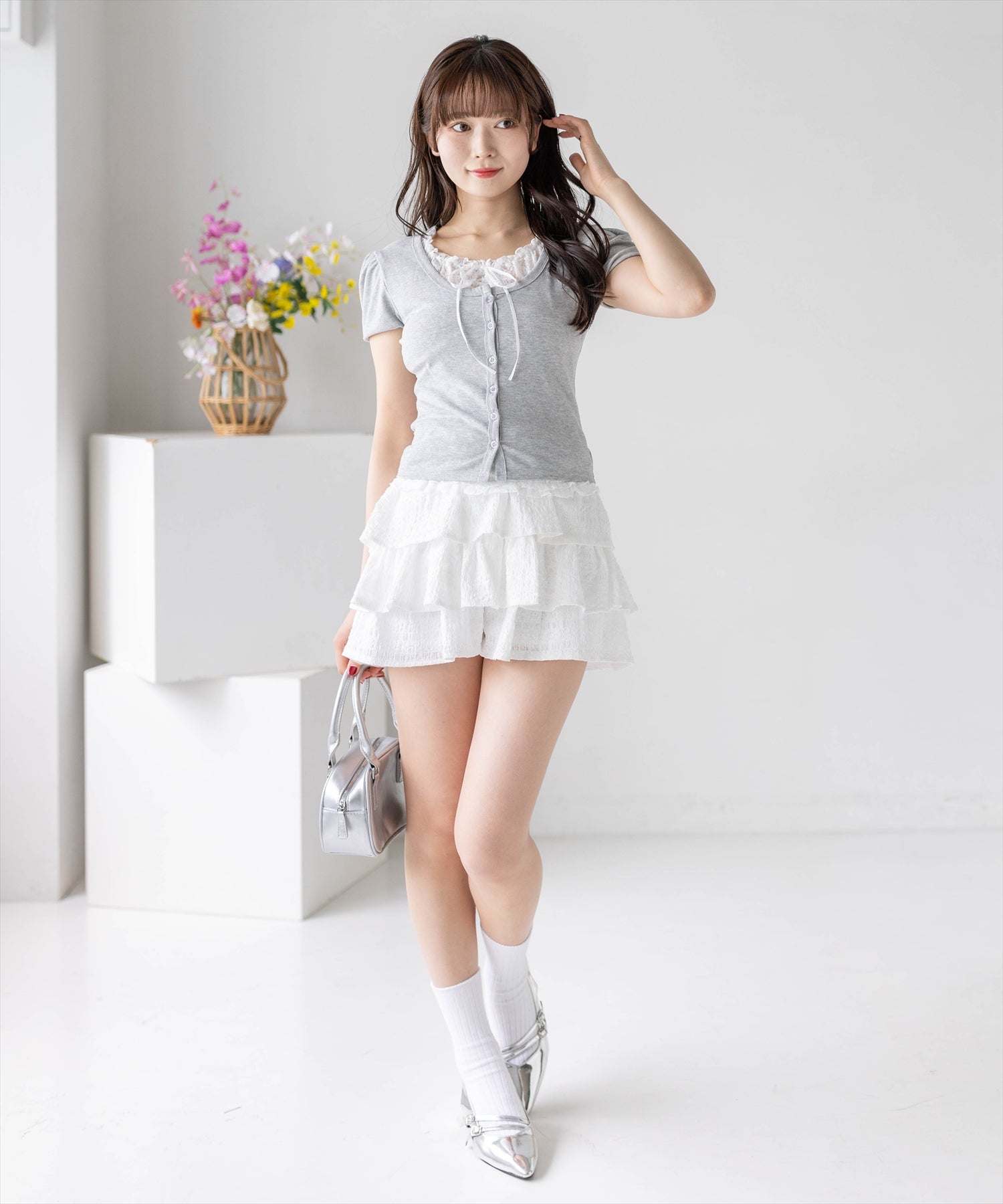 162cm/グレー着用