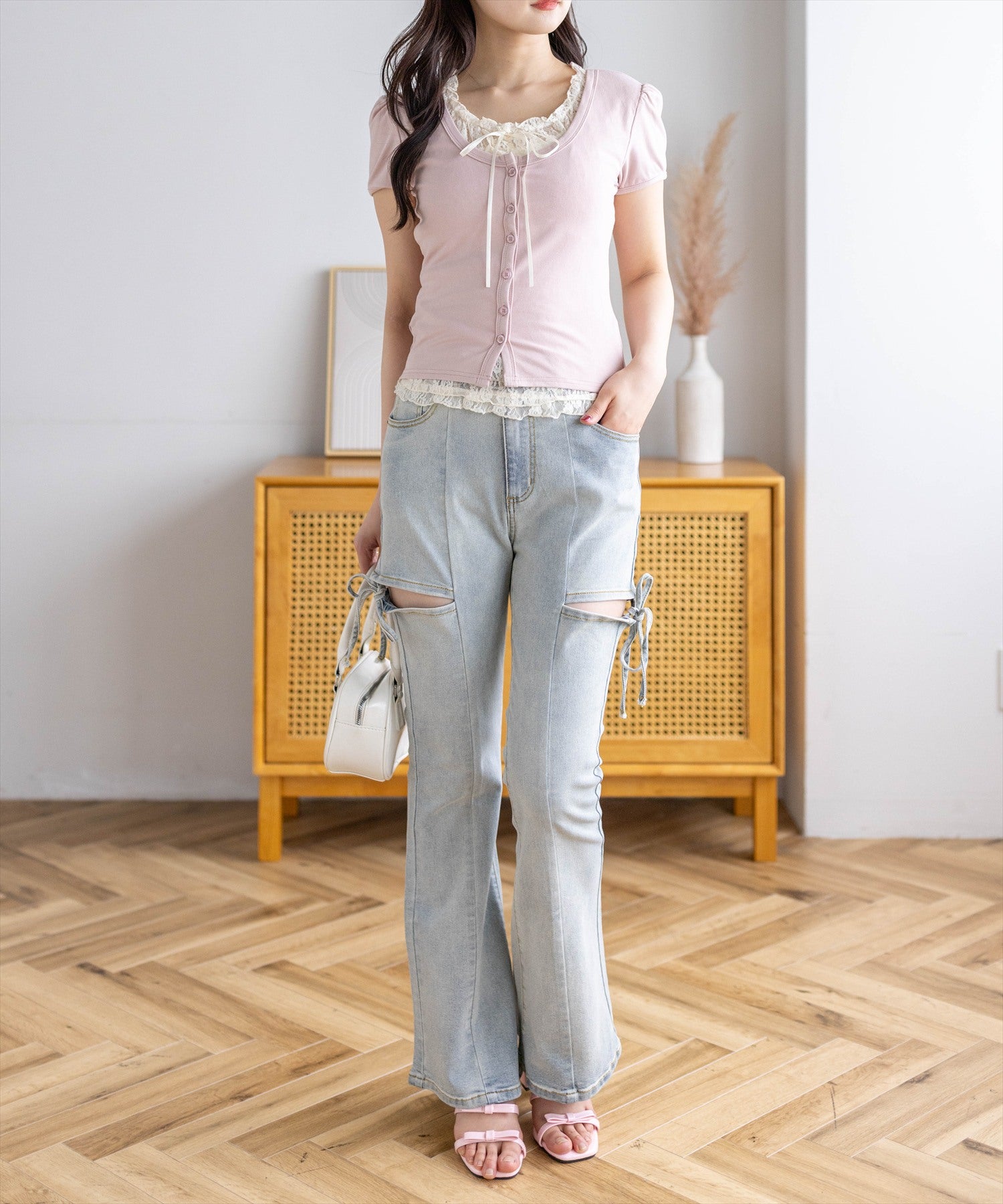 162cm/ピンク着用