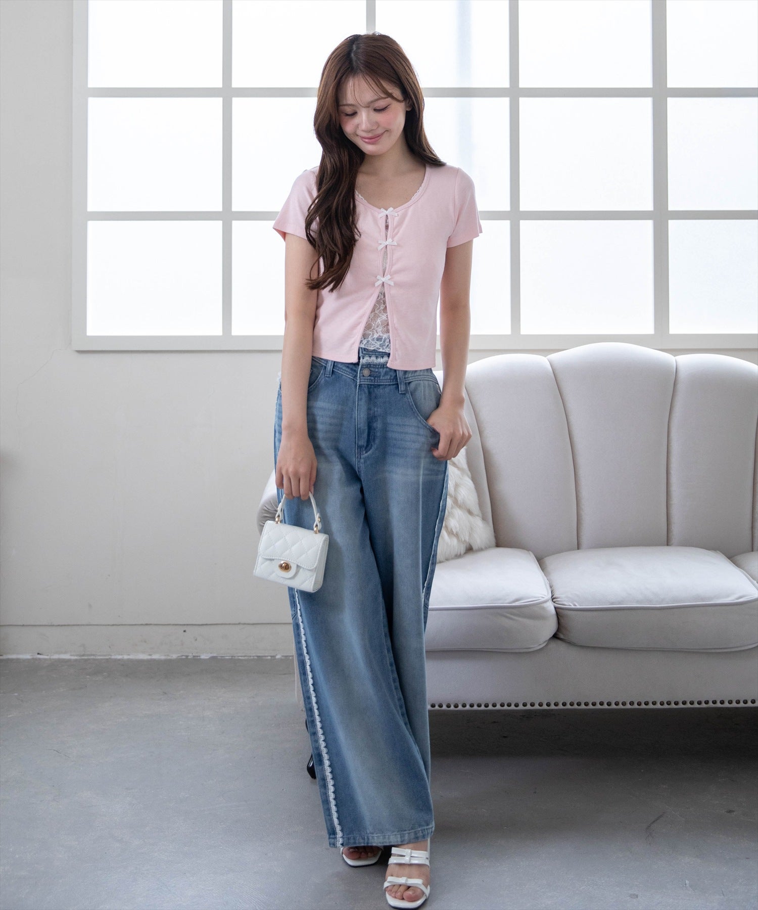 161cm/ピンク着用