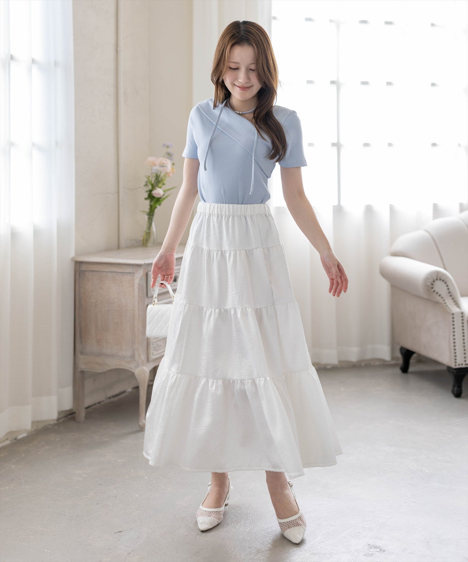 163cm/サックス着用