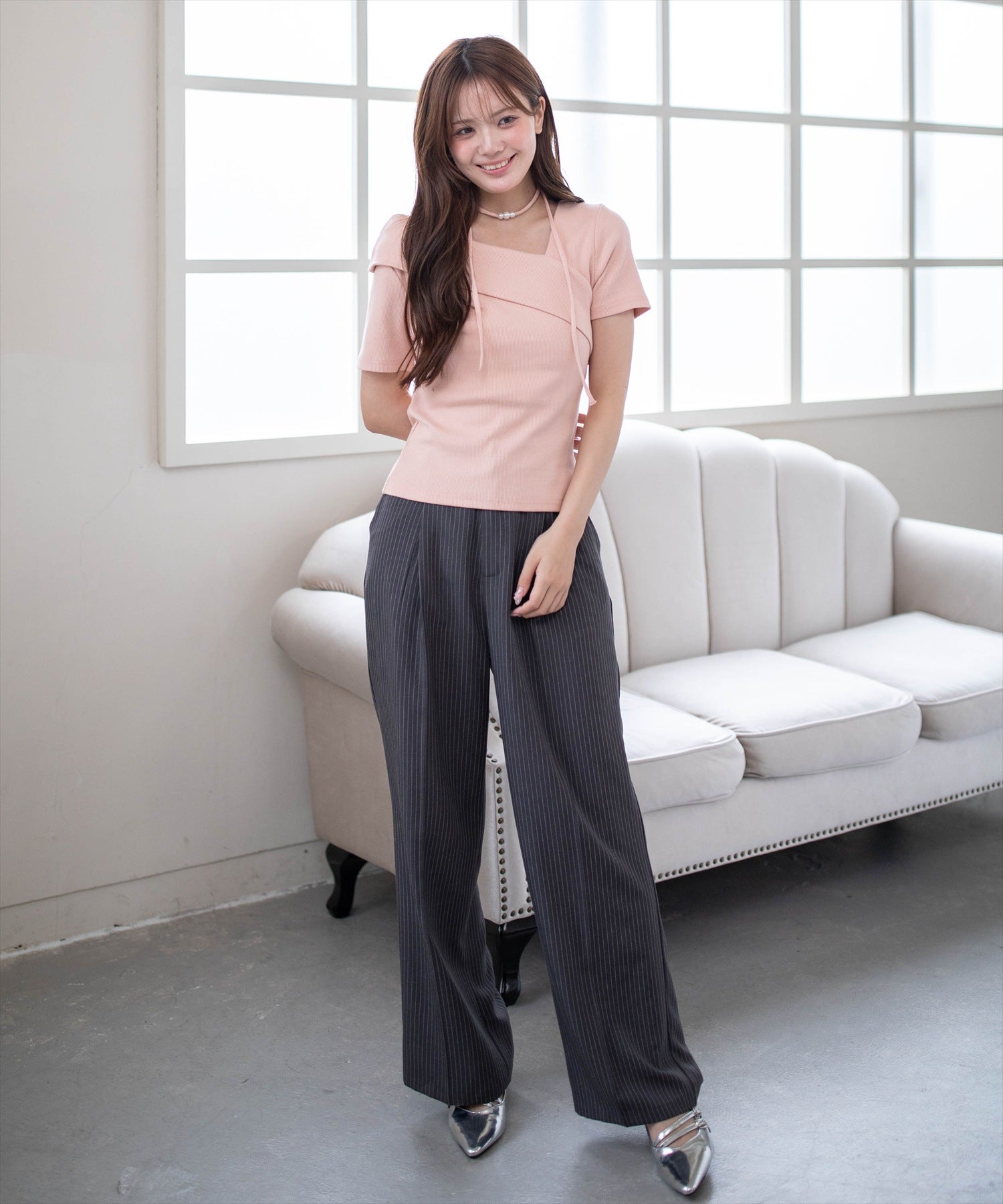 161cm/ピンク着用