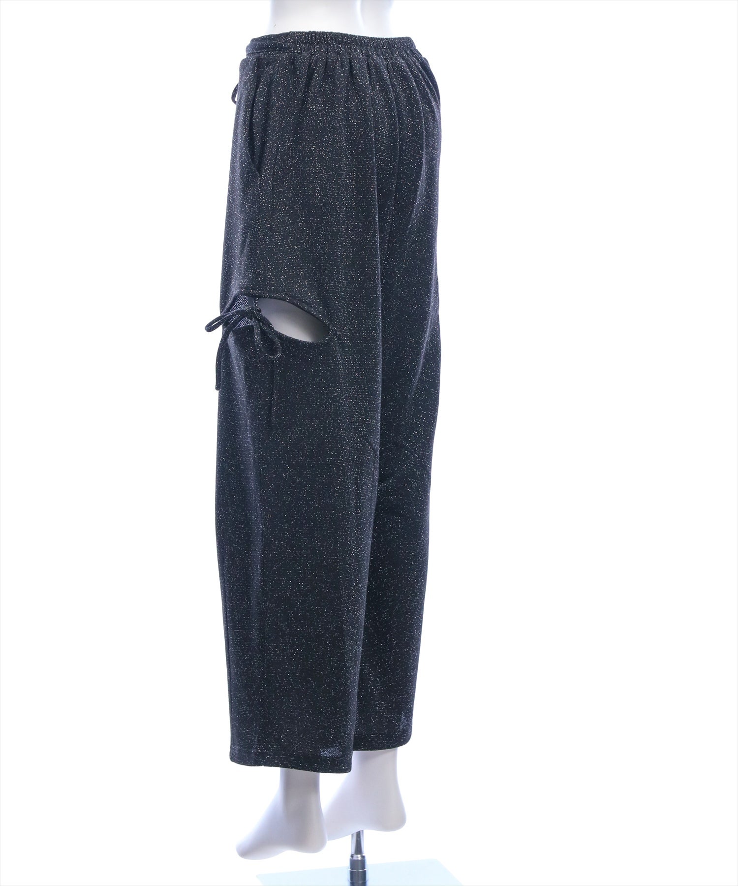 clear≪再入荷≫サイドスリットリボン付きラメスウェットパンツ(セット