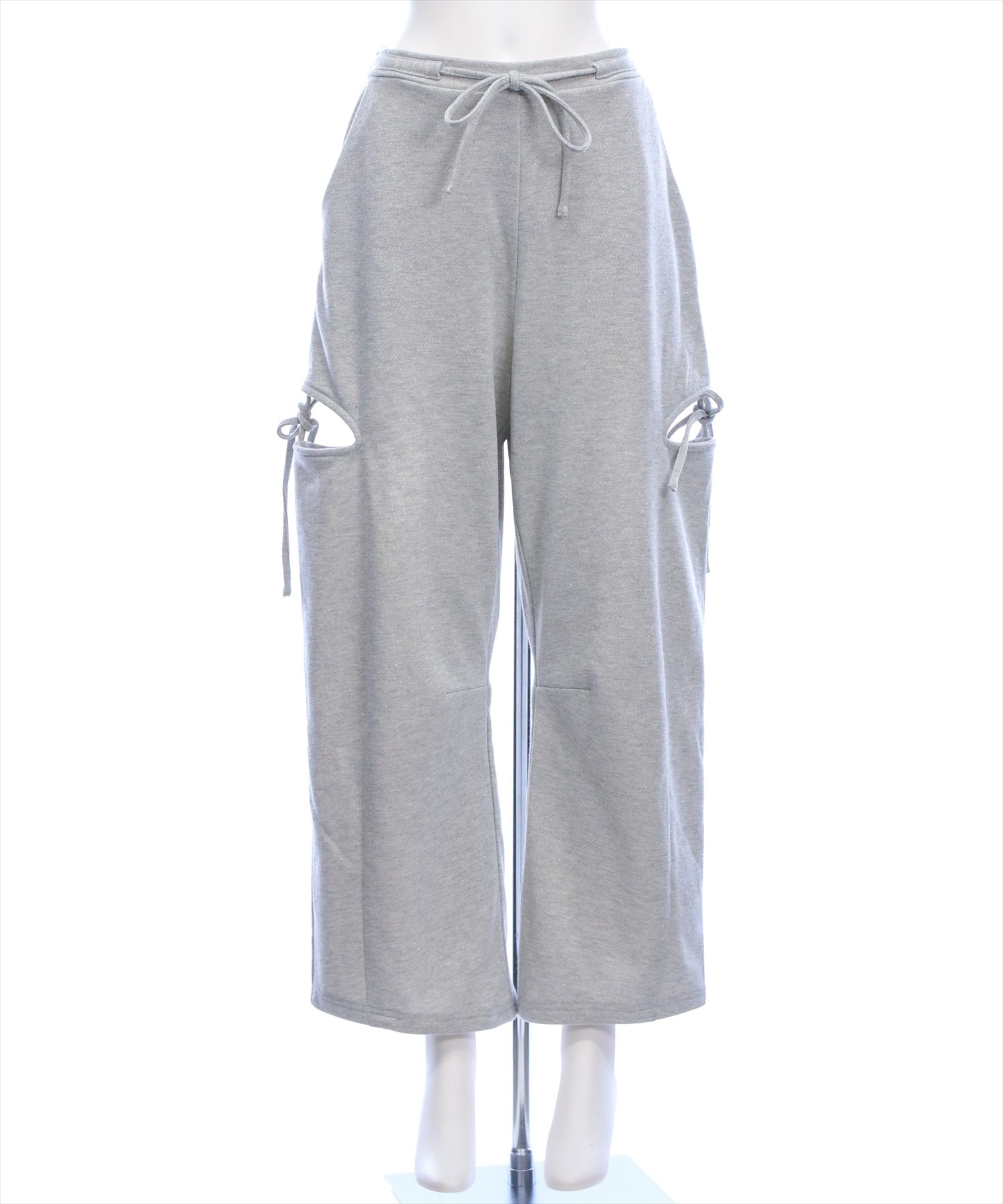 clear≪再入荷≫サイドスリットリボン付きラメスウェットパンツ(セット