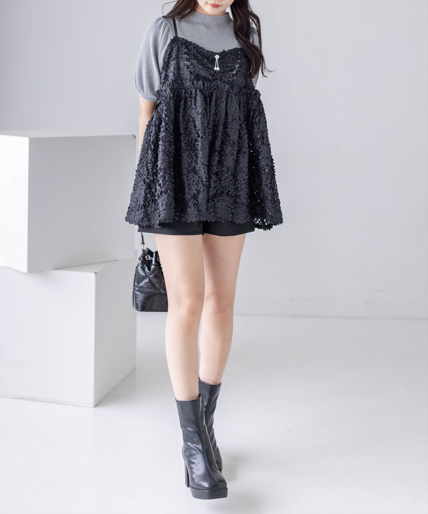 162cm/ブラック着用