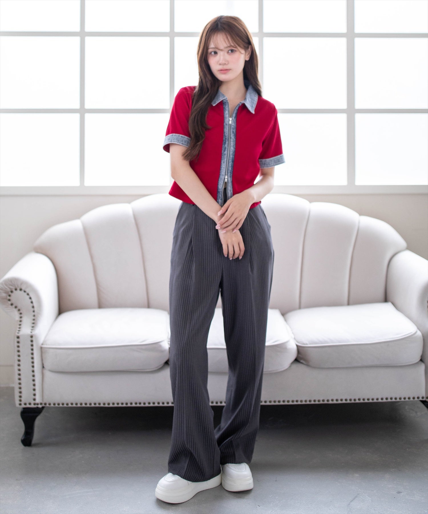 161cm/レッド着用