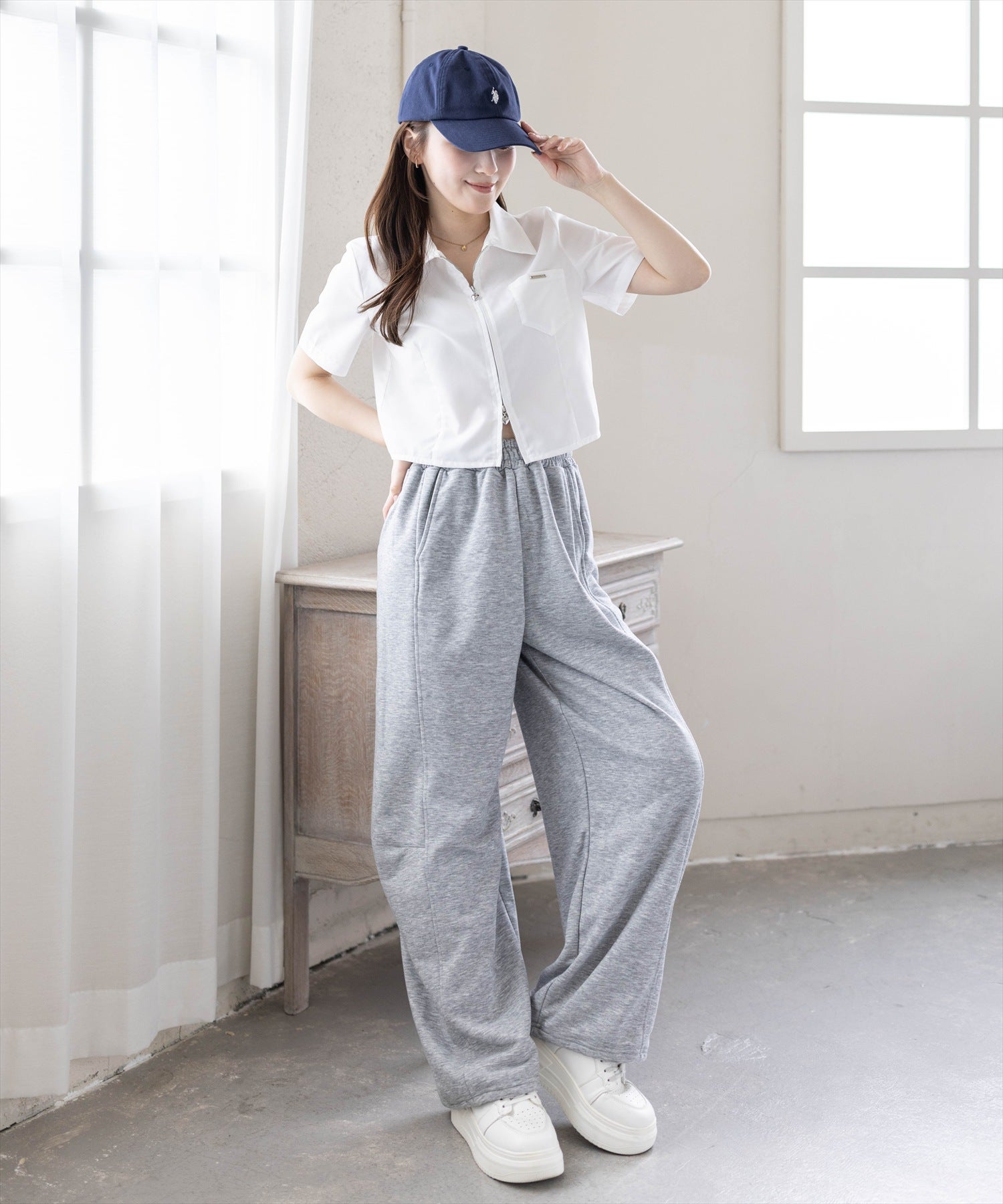 163cm/オフホワイト着用