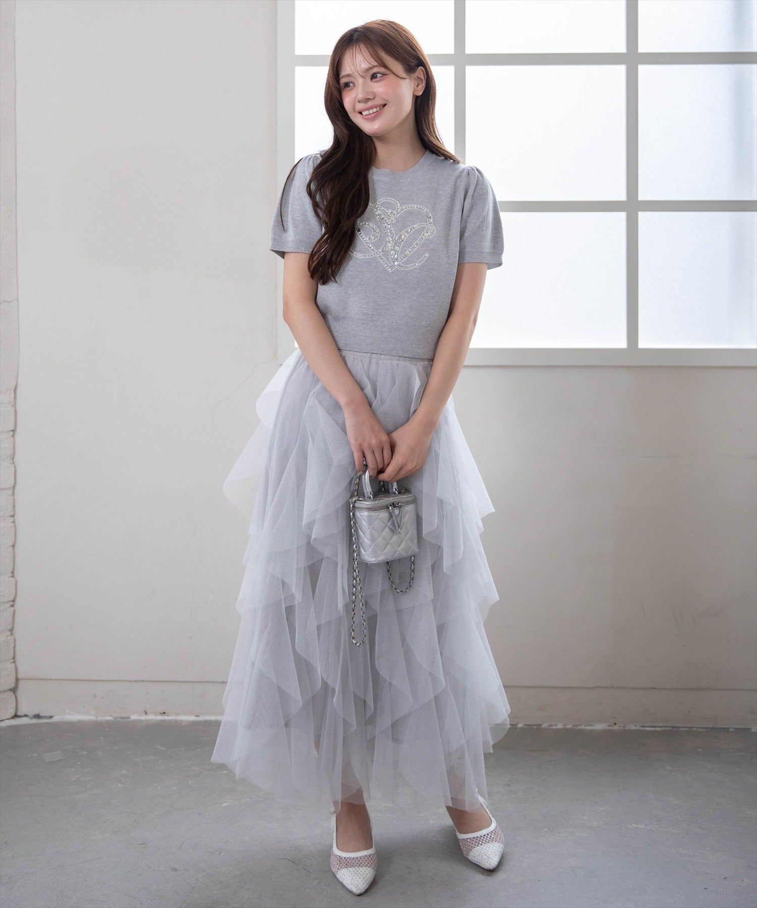 161cm/ライトグレー着用