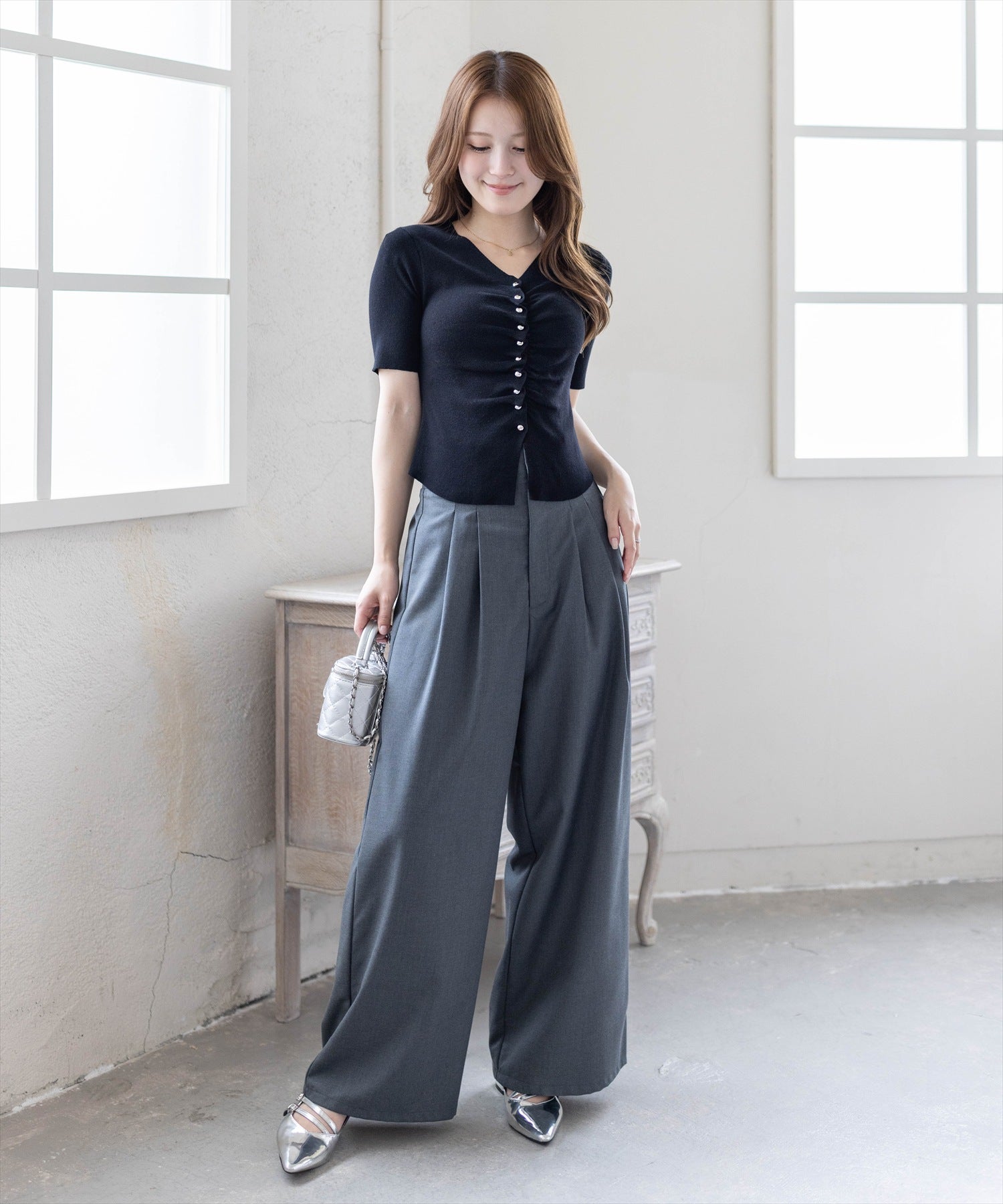163cm/ブラック着用