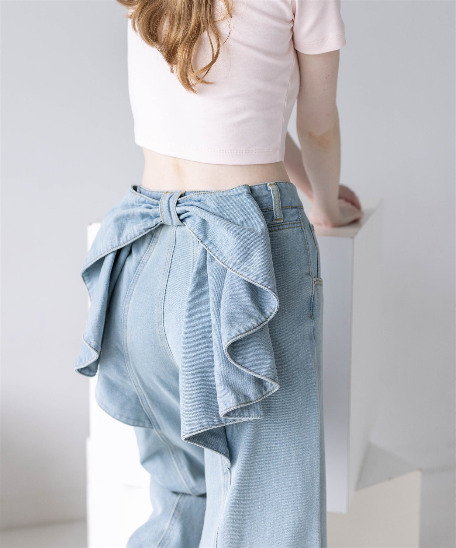 clear≪新作≫バックリボンワイドデニムパンツ[CL9897] | レディース