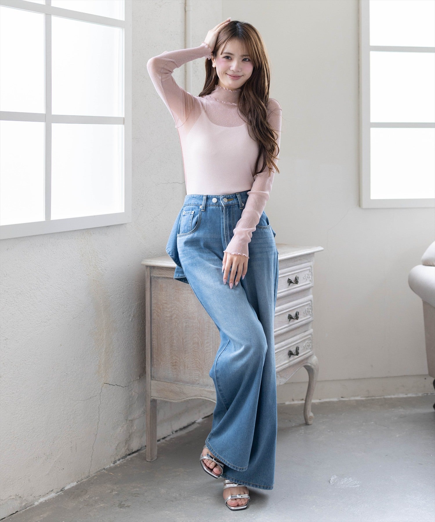161cm/ブルー M着用