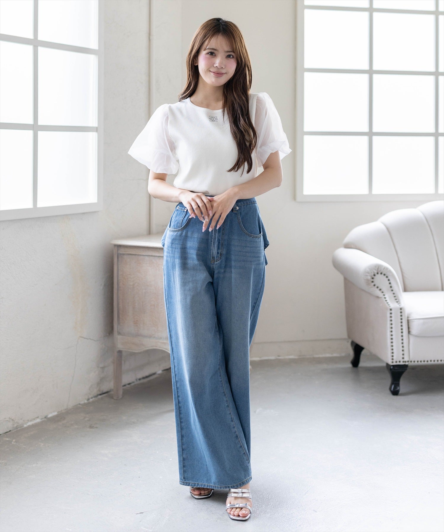 161cm/ブルー M着用