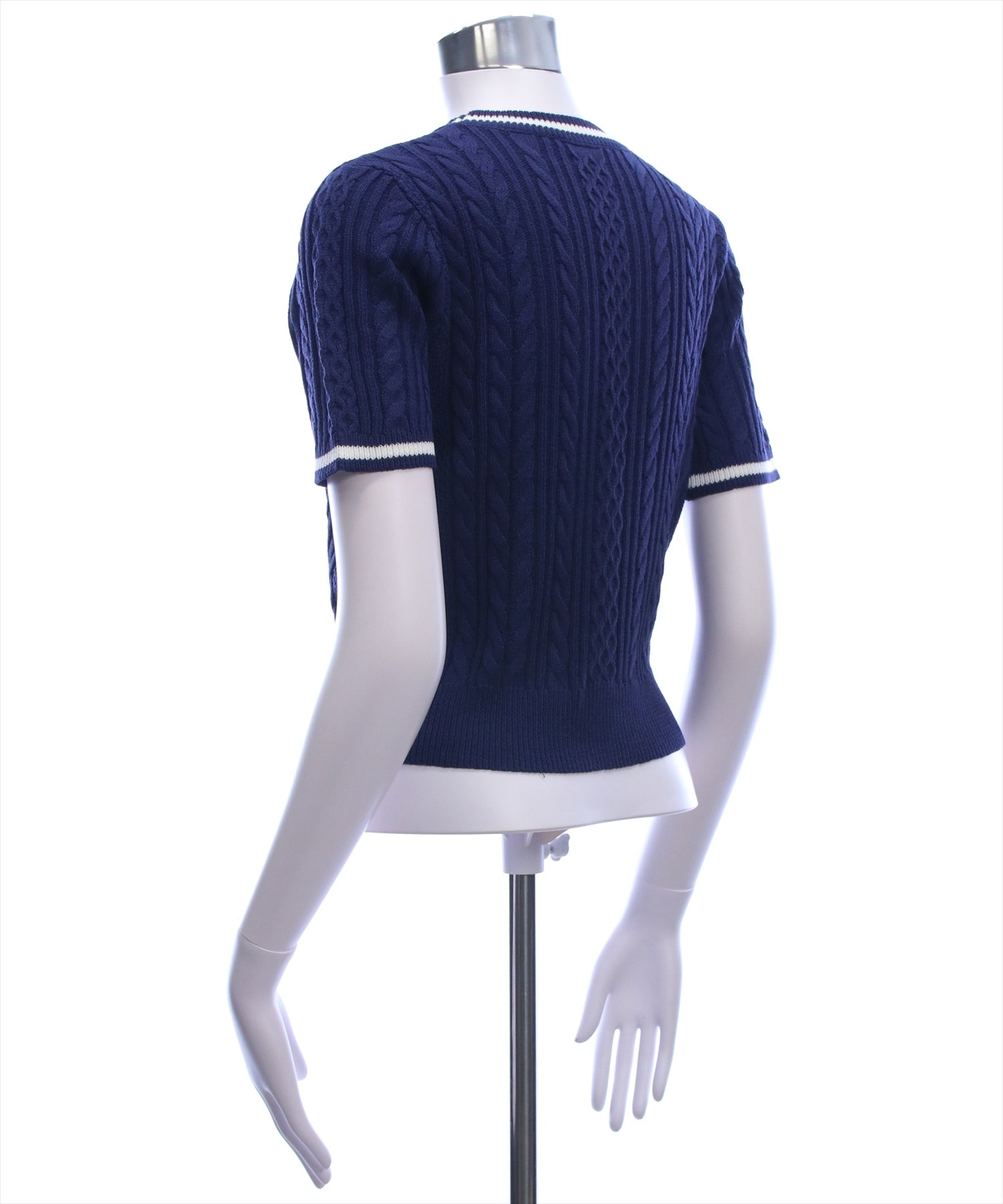 トップス U clear≪新作≫配色ラインワンポイント刺繍ニットトップス[CL9913