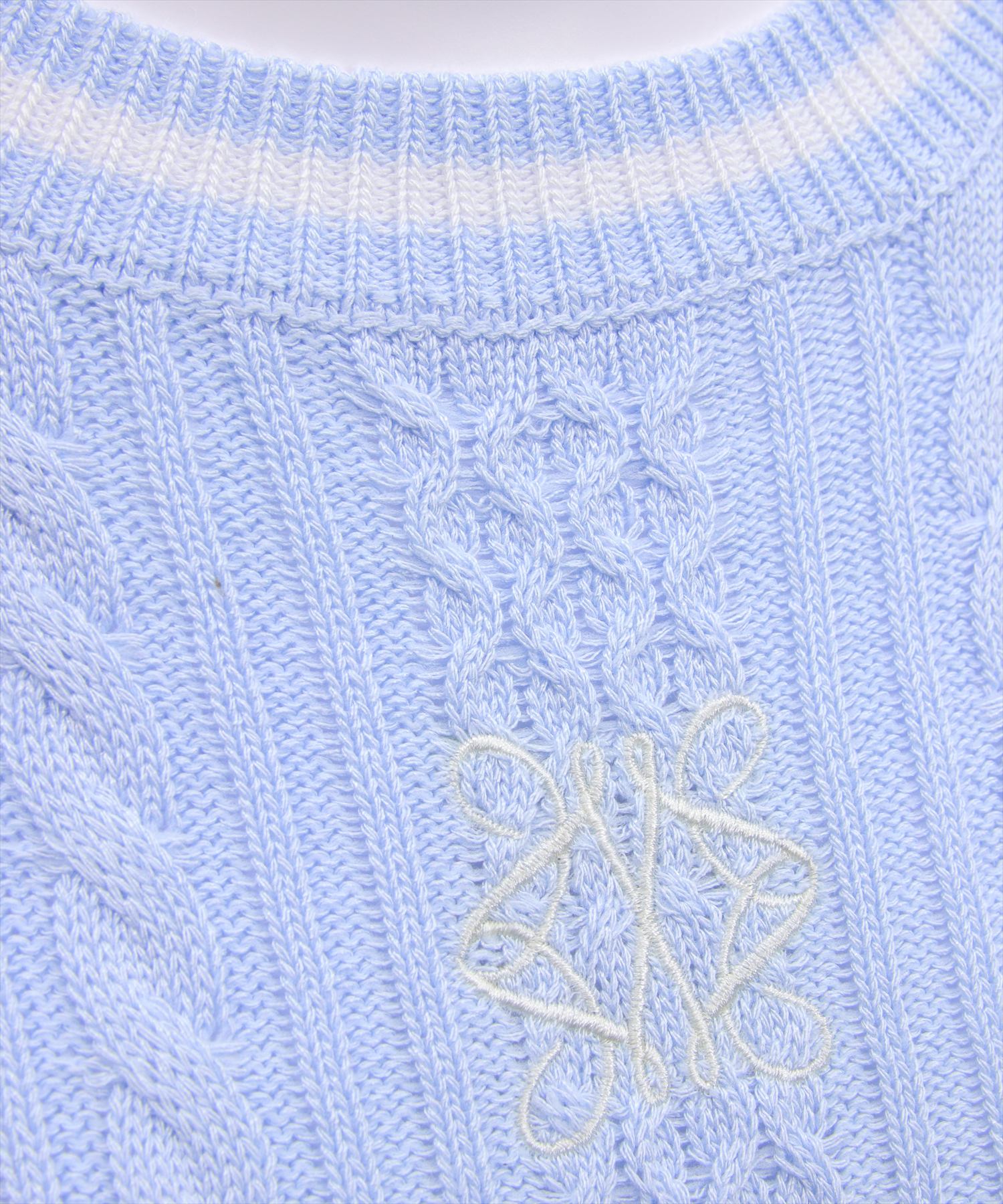 clear≪新作≫配色ラインワンポイント刺繍ニットトップス[CL9913