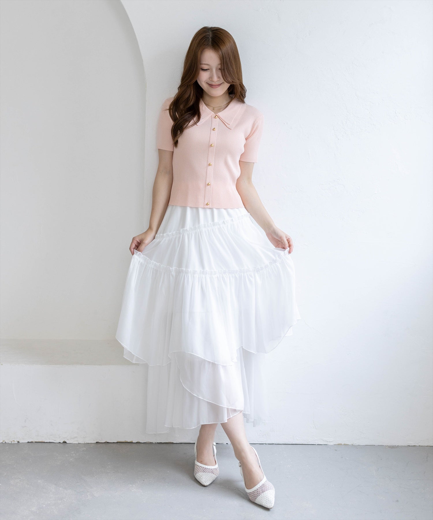 163cm/ピンク着用