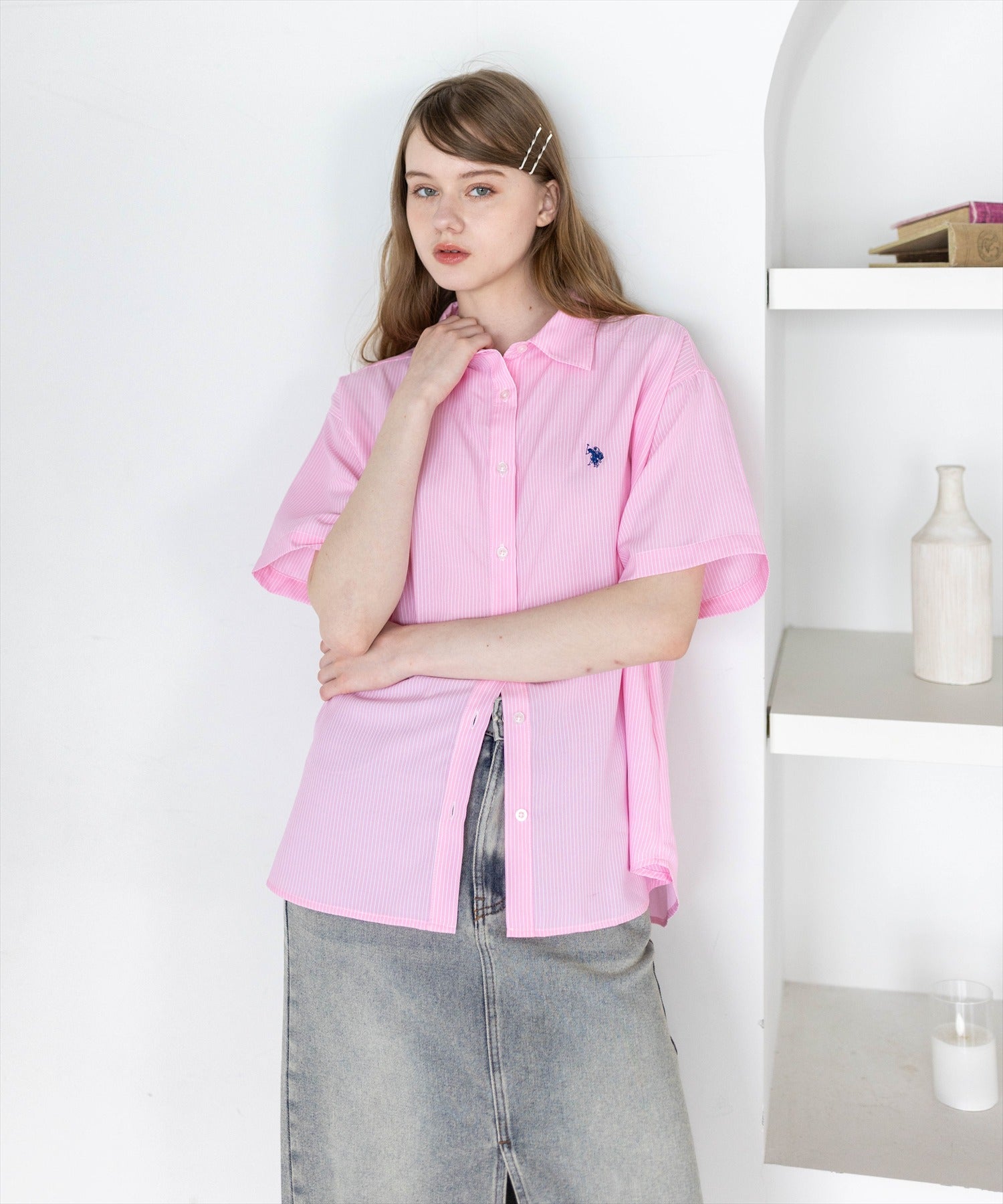clear≪WEB先行販売/新作≫U.S. POLO ASSN. ストライプビッグシャツ