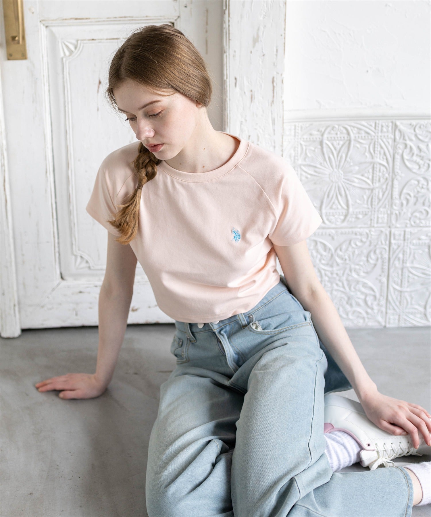 clear≪WEB先行販売/新作≫U.S. POLO ASSN. ワンポイント刺繍チビT