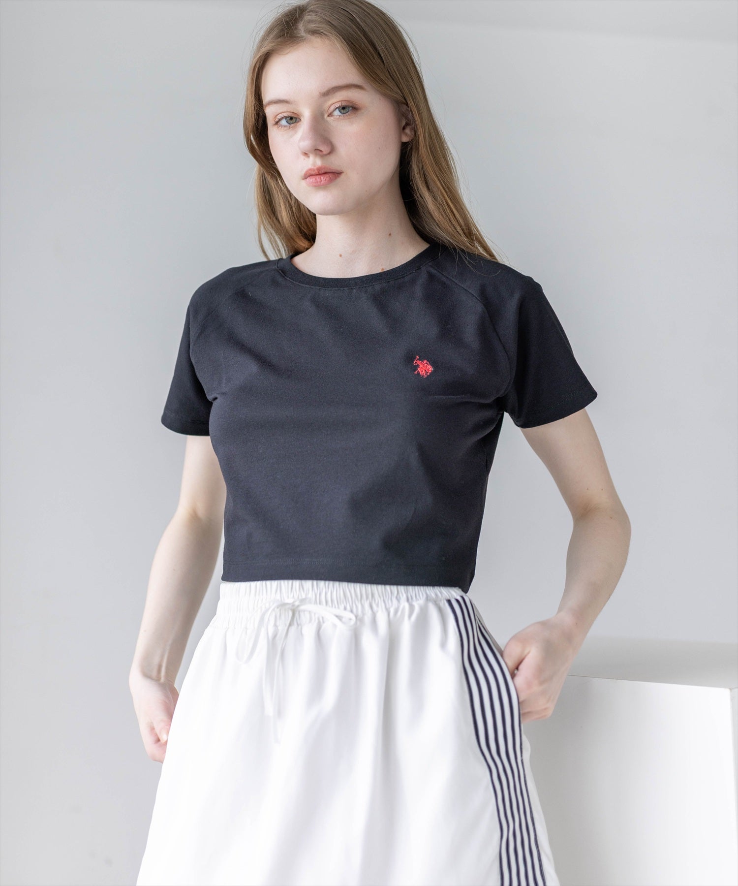 U.S. POLO ASSN. チビT レディース｜ワンポイント刺繍コンパクトT