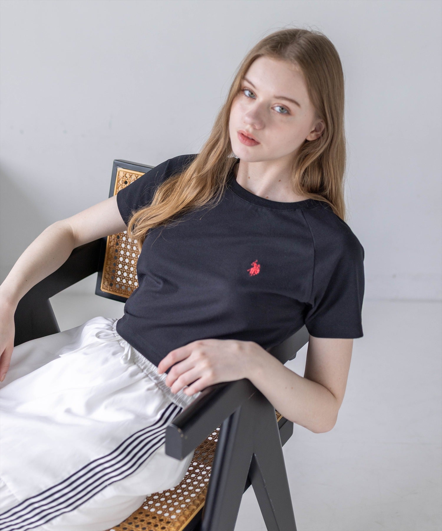 U.S. POLO ASSN. チビT レディース｜ワンポイント刺繍コンパクトT
