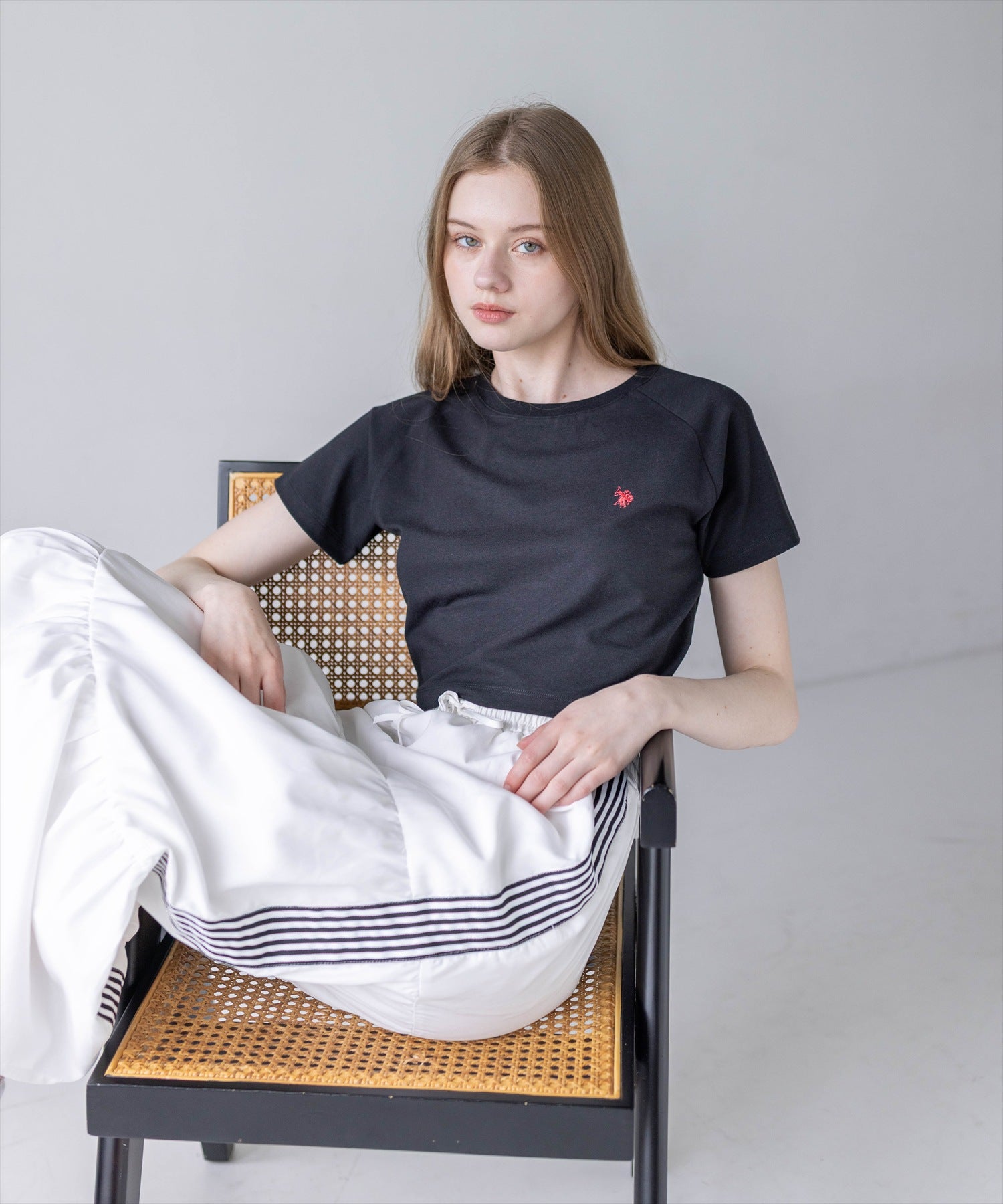 clear≪WEB先行販売/新作≫U.S. POLO ASSN. ワンポイント刺繍チビT