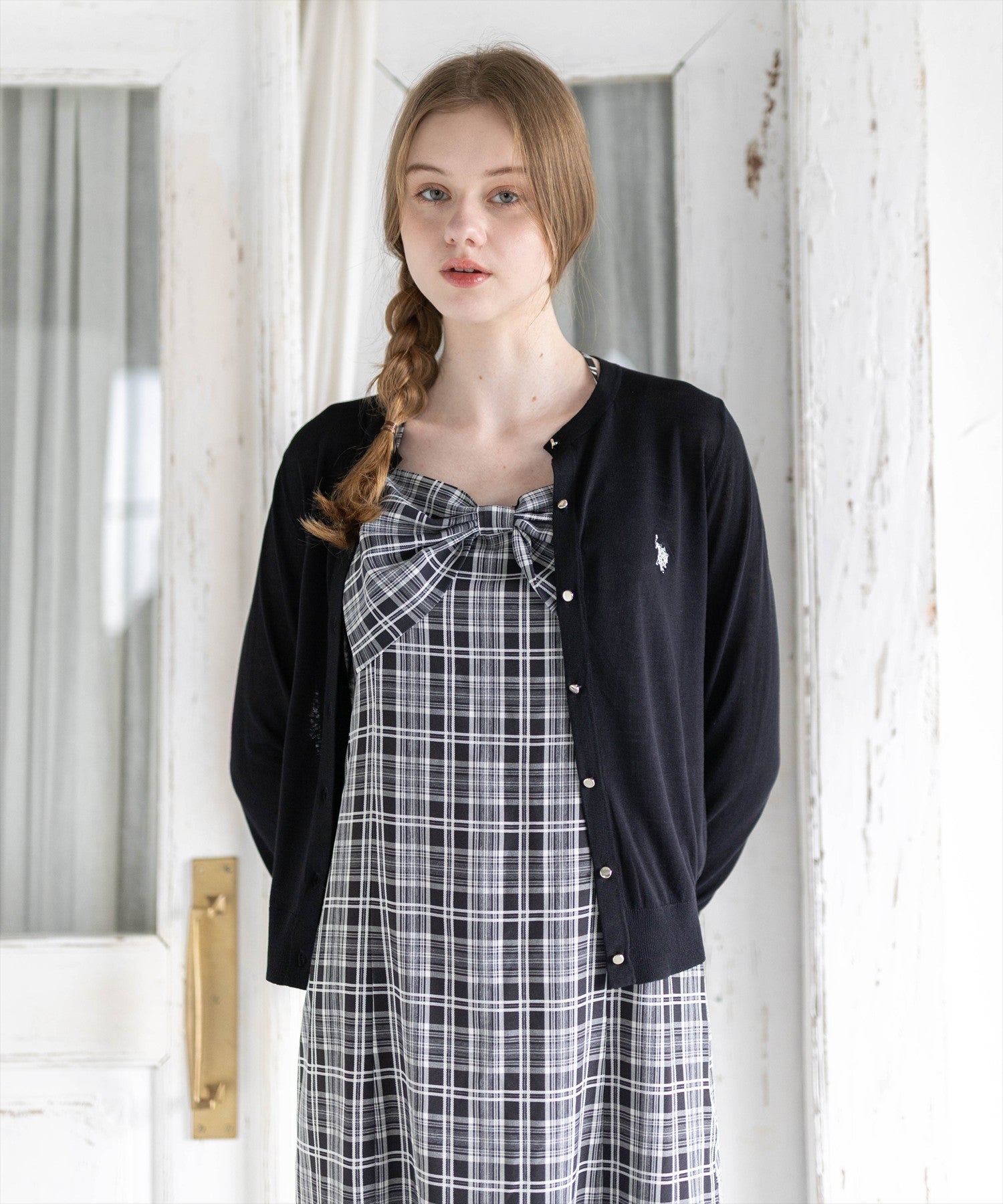 clear≪新作≫U.S. POLO ASSN. シアーコンパクトカーディガン[CL9879