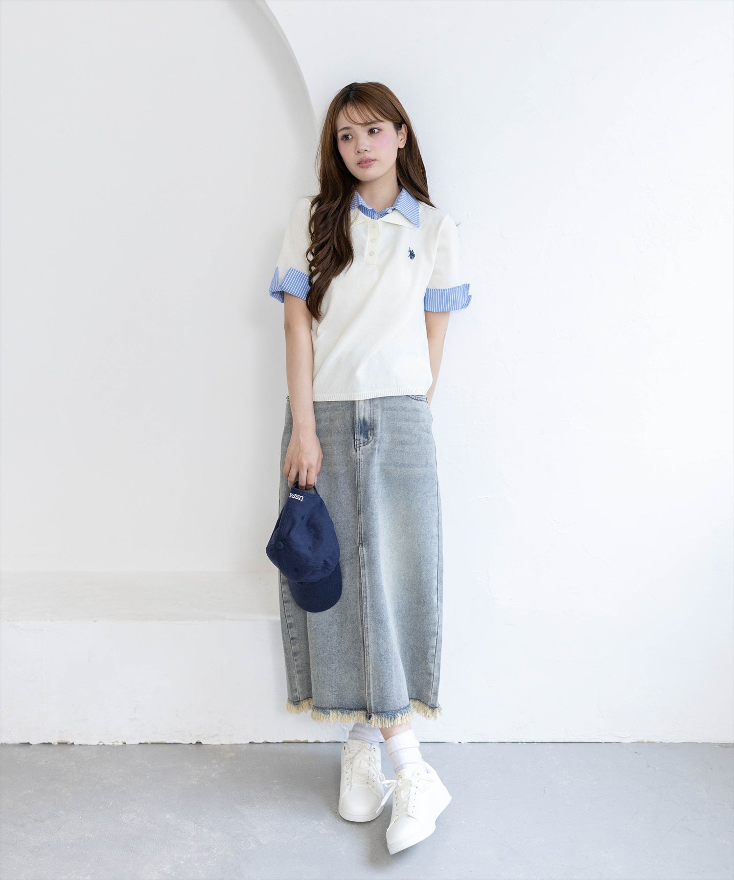 161cm/アイボリー着用