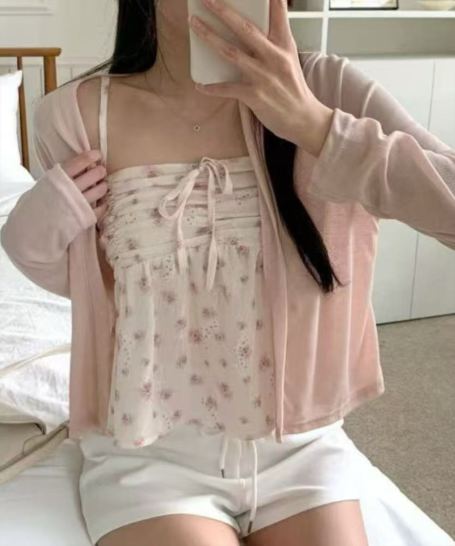 ピンク着用