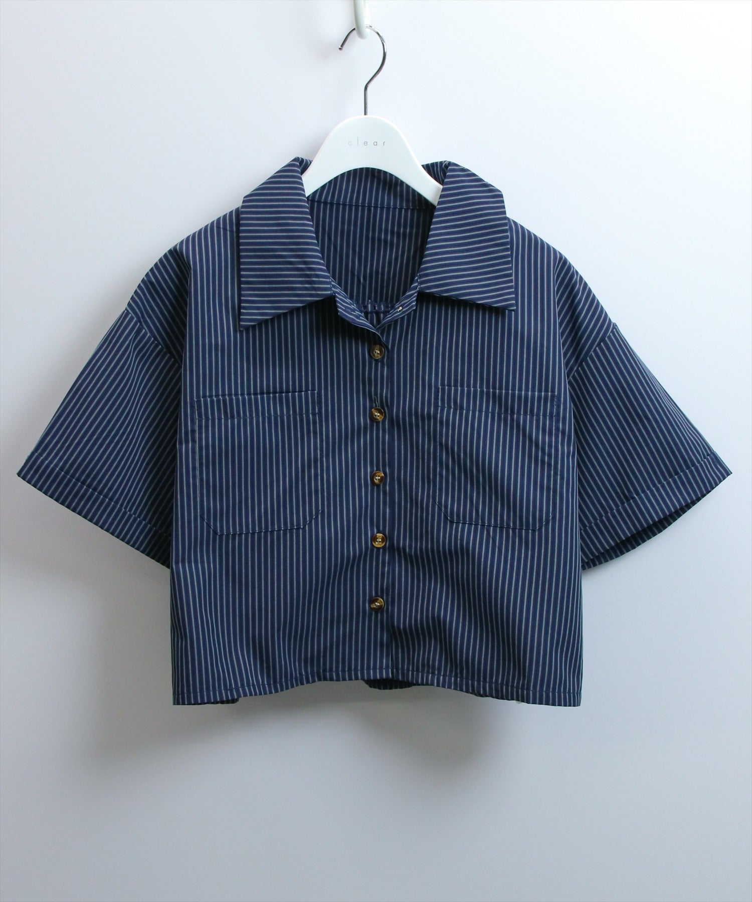 STAY MOTION≪WEB限定≫ストライプ柄ショート丈シャツ+キャミ
