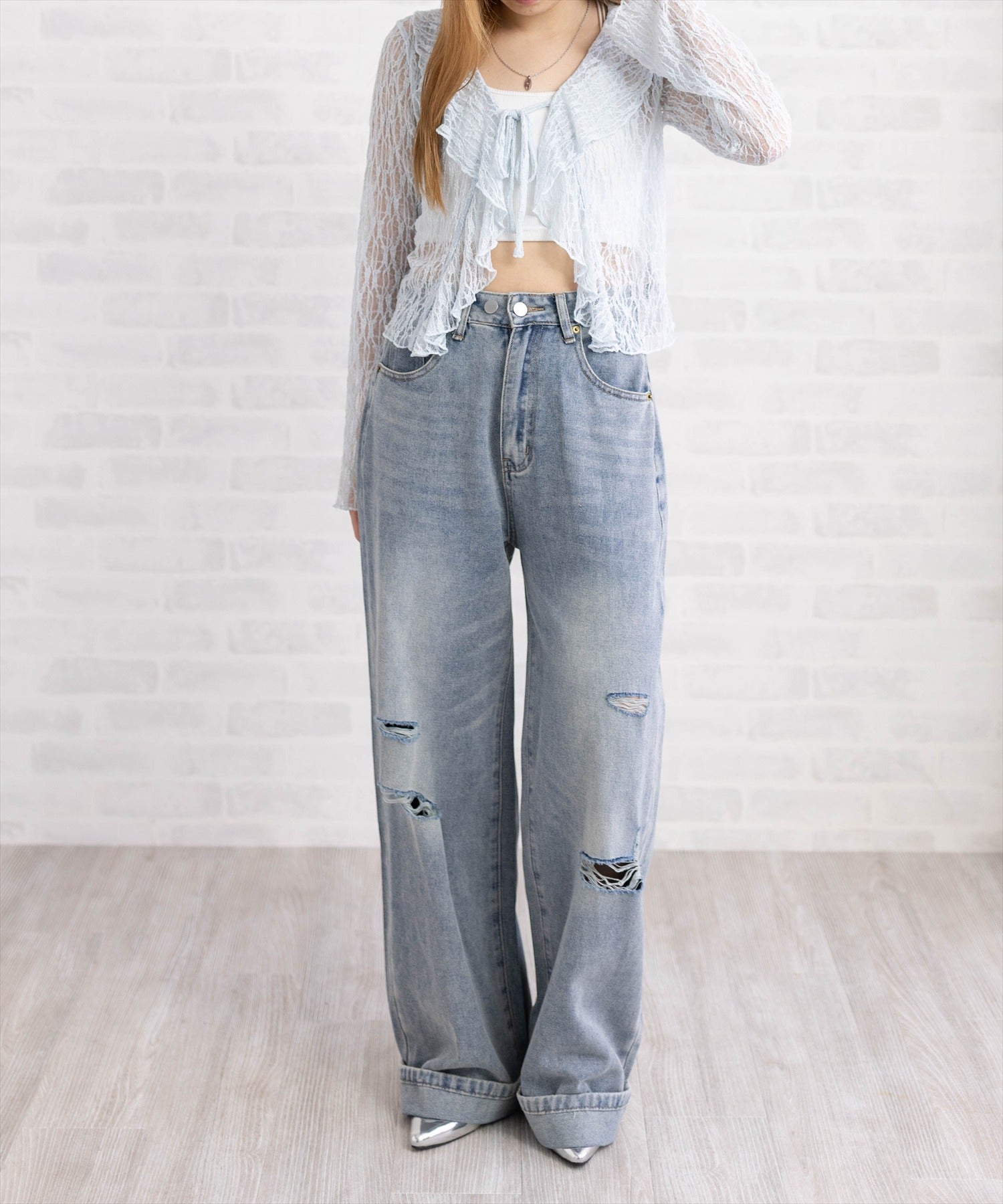 160cm/ライトブルー着用