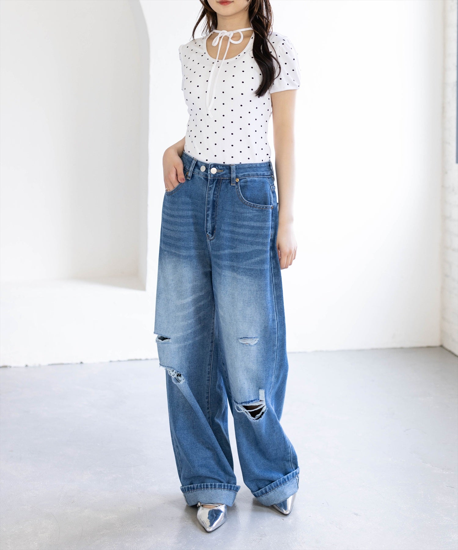 162cm/ブルー着用