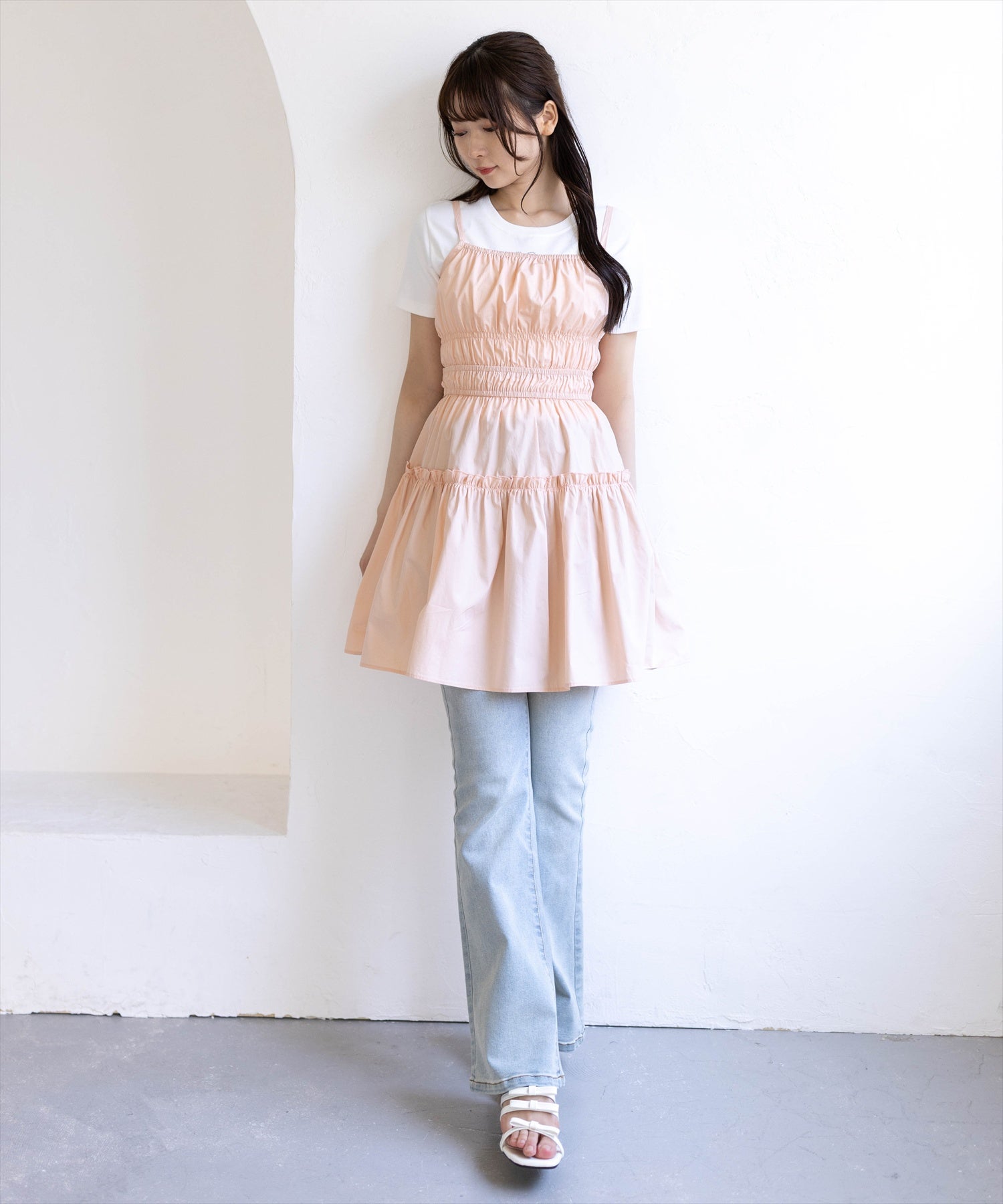 162cm/ピンクベージュ着用