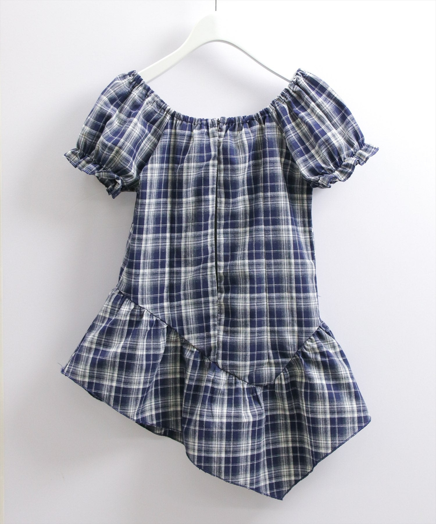 STAY MOTION≪WEB限定/新作≫チェック柄アシンメトリーパフスリーブ