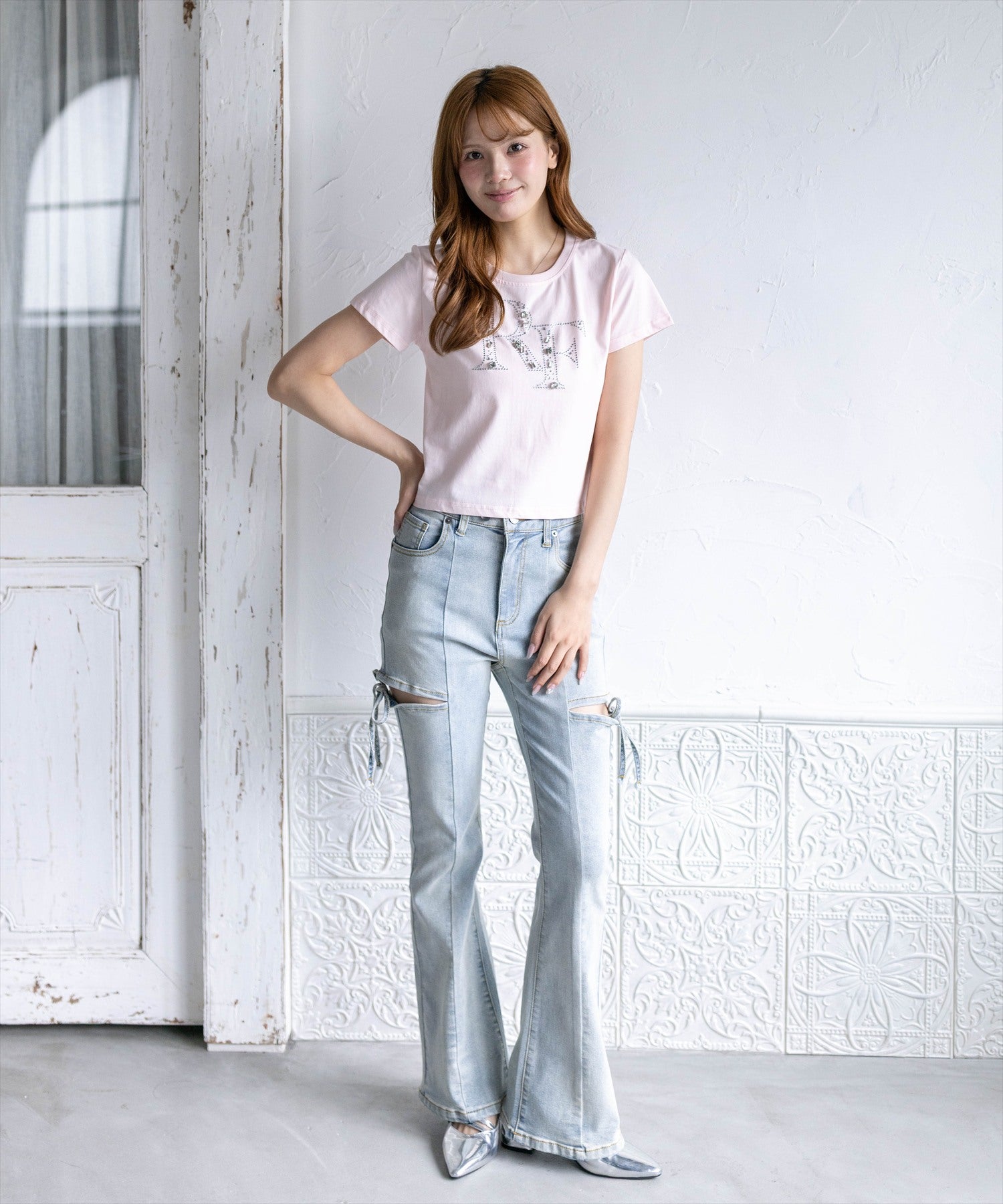 161cm/ピンク着用