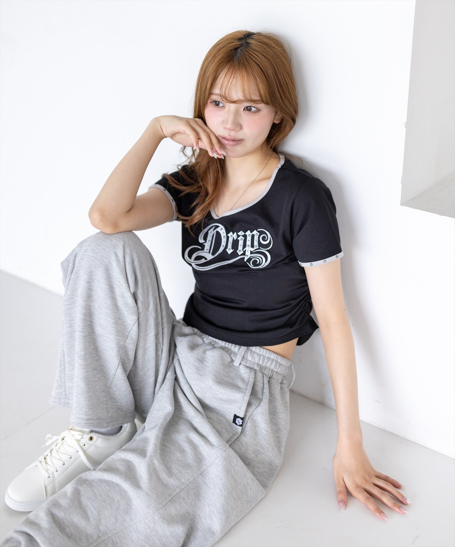 clear≪新作≫接触冷感サイドシャーリングTシャツ 速乾/UVカット機能