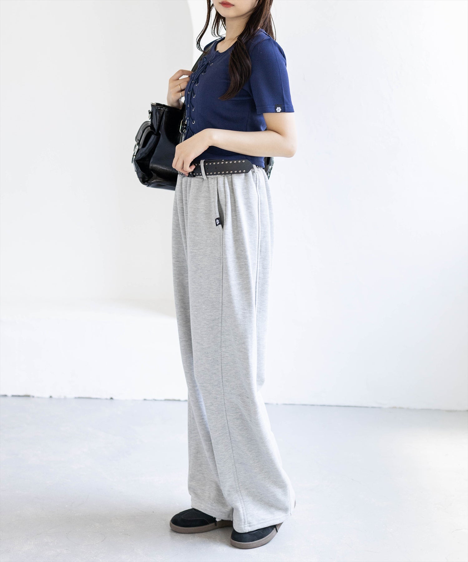 clear≪新作≫ベルトループ付きカーブスウェットパンツ[CL9921