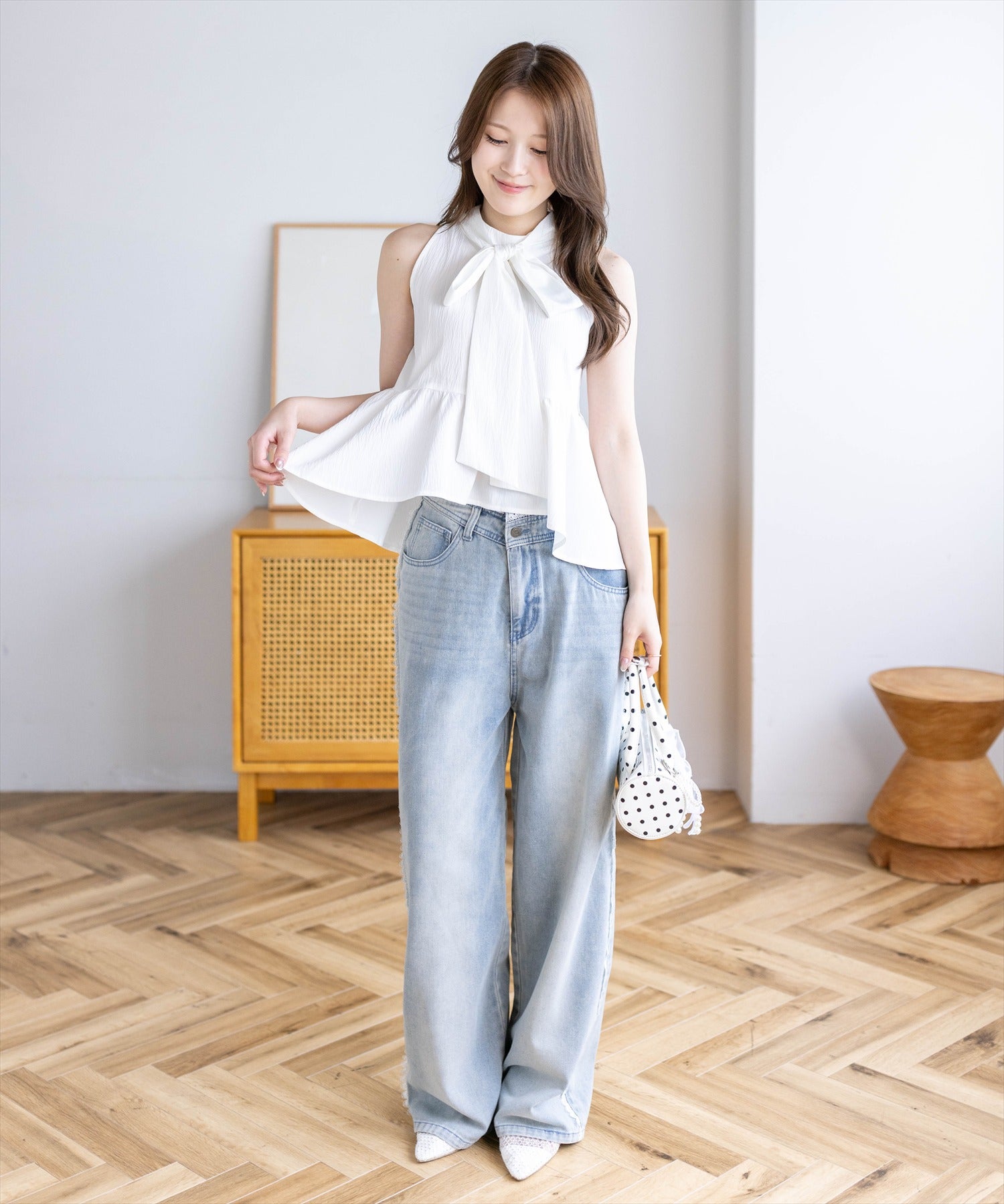 163cm/オフホワイト着用