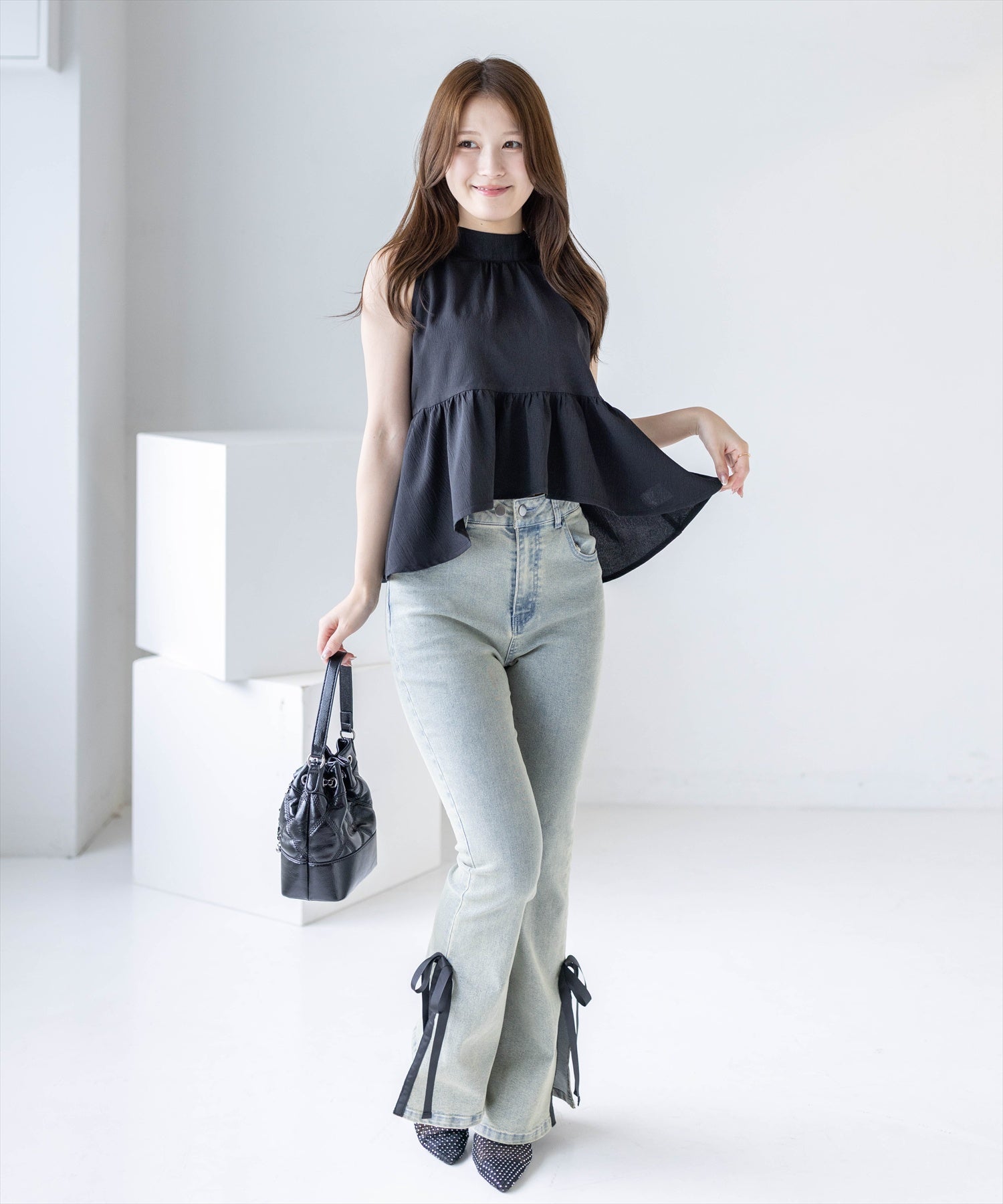 163cm/ブラック着用