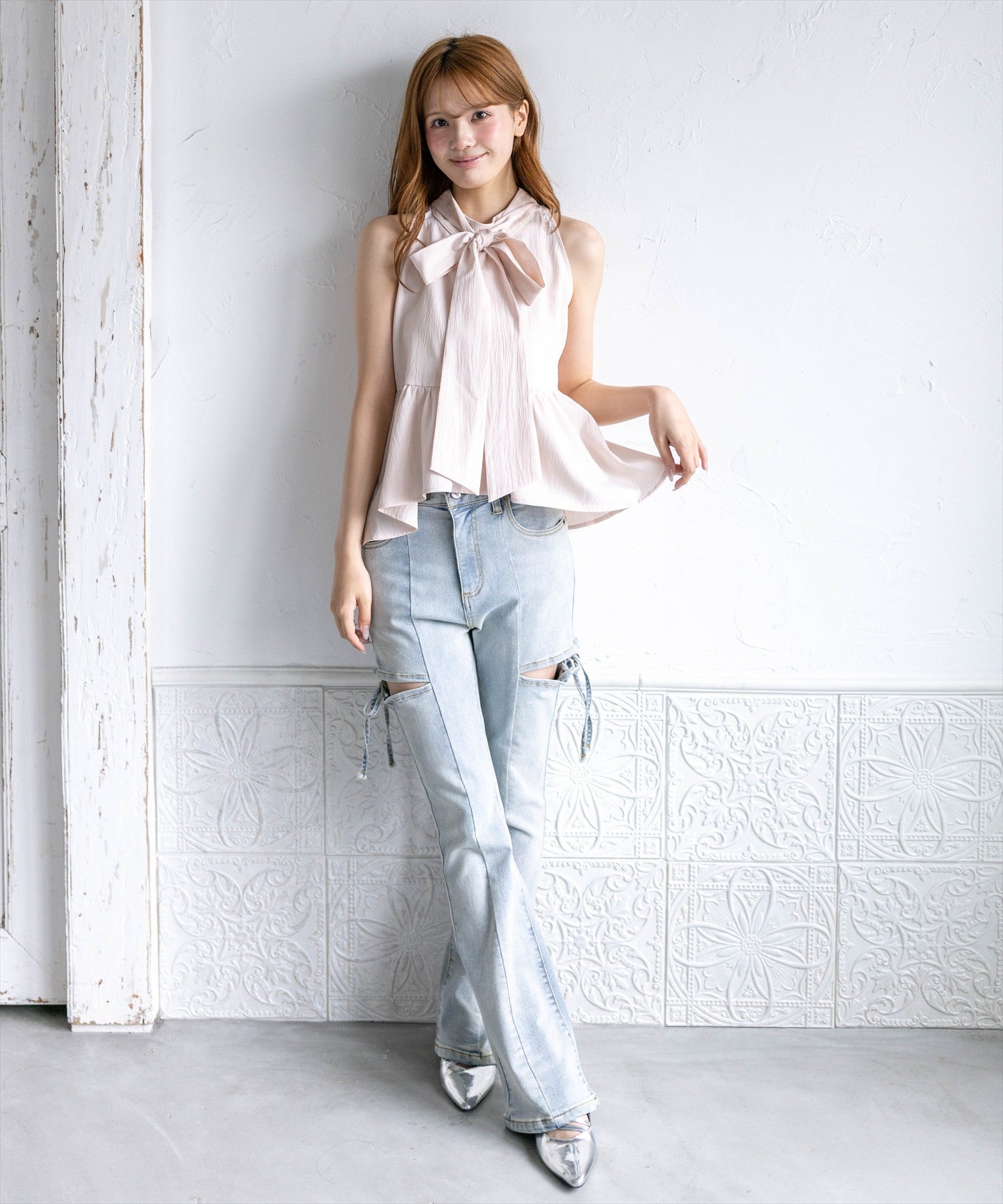 161cm/ピンク着用