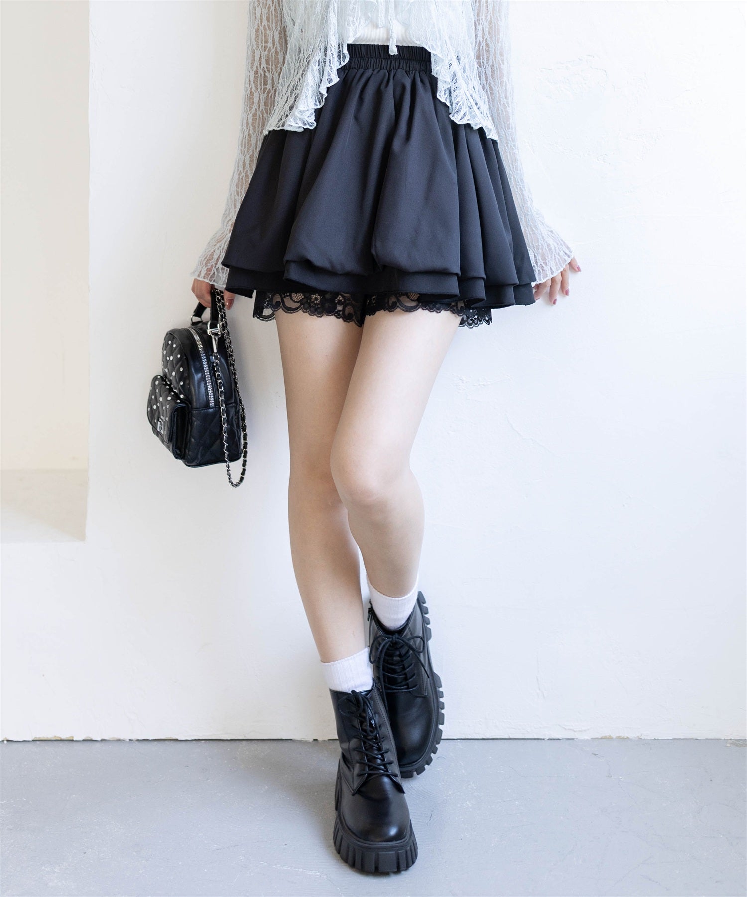 clear≪新作≫バルーン裾レースミニスカート[CL9977] | レディース