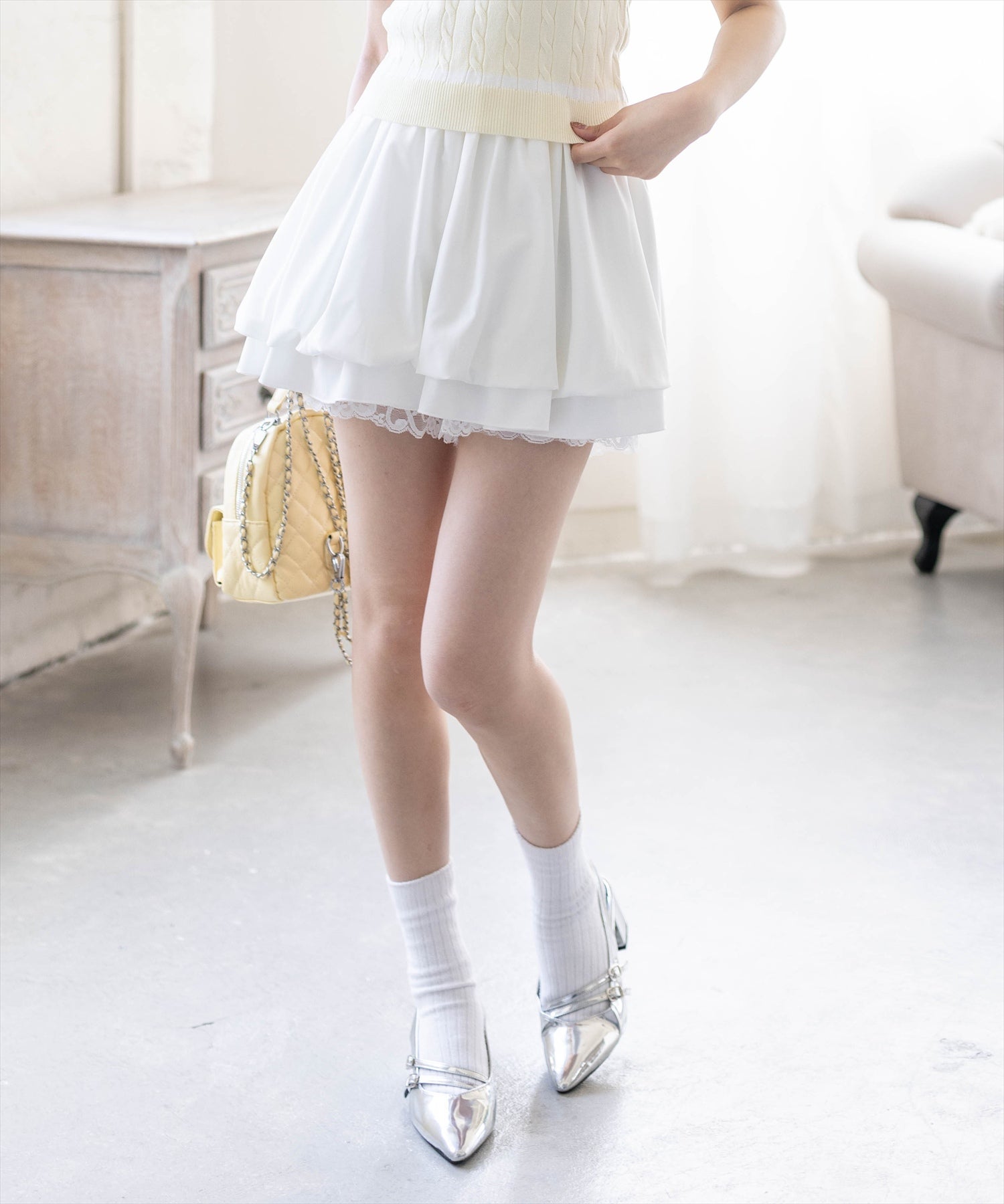 clear≪新作≫バルーン裾レースミニスカート[CL9977] | レディース