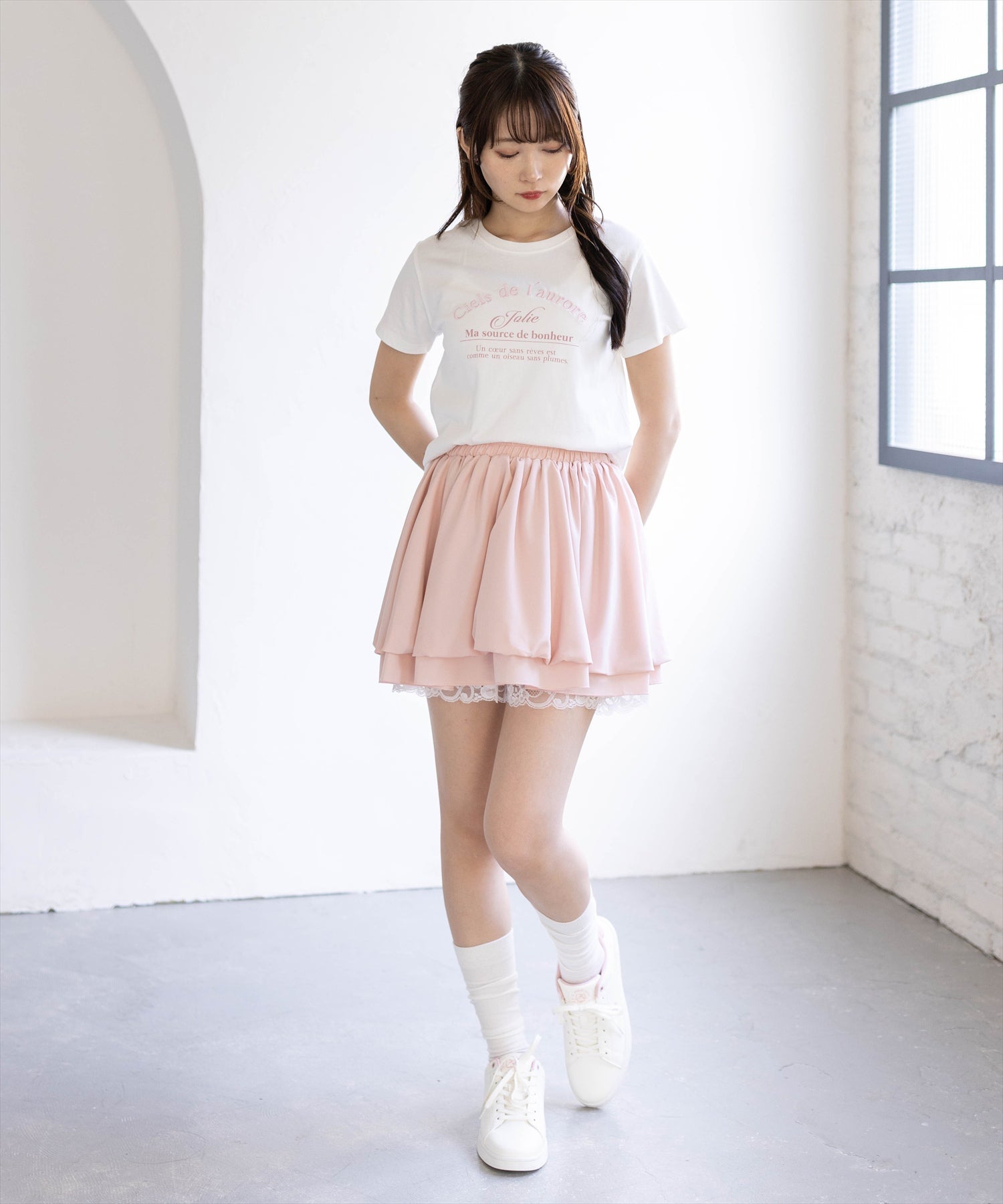 162cm/ピンク着用